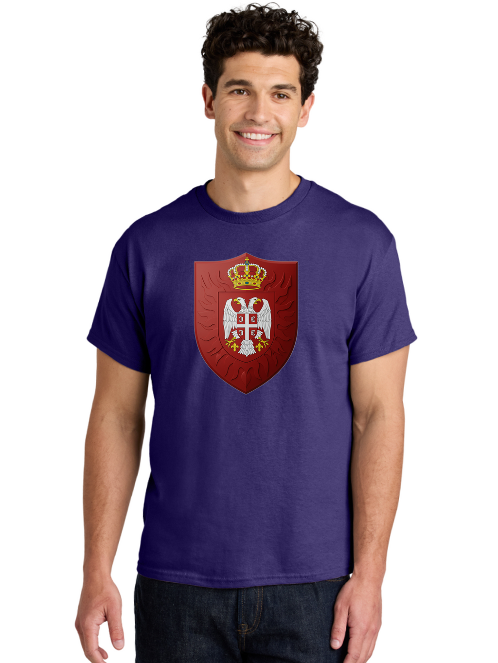 Serbian-Coat-Of-Arms-1 Men'S Graphic Tee, 100% Cotton, Comfortable Casual Summer Wear, Machine Washable, Vintage Camera, Old Camera, Antique Camera, Black Camera, Classic Photography, Photography Equipment, Nostalgic Device, Film Camera, Bah085