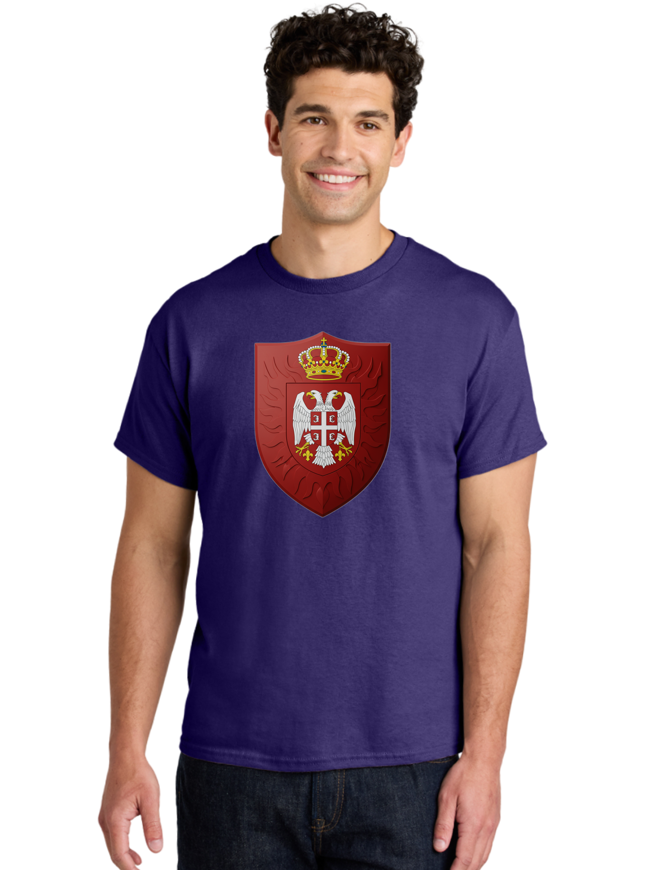 Serbian-Coat-Of-Arms-1 Men'S Graphic Tee, 100% Cotton, Comfortable Casual Summer Wear, Machine Washable, Vintage Camera, Old Camera, Antique Camera, Black Camera, Classic Photography, Photography Equipment, Nostalgic Device, Film Camera, Bah085