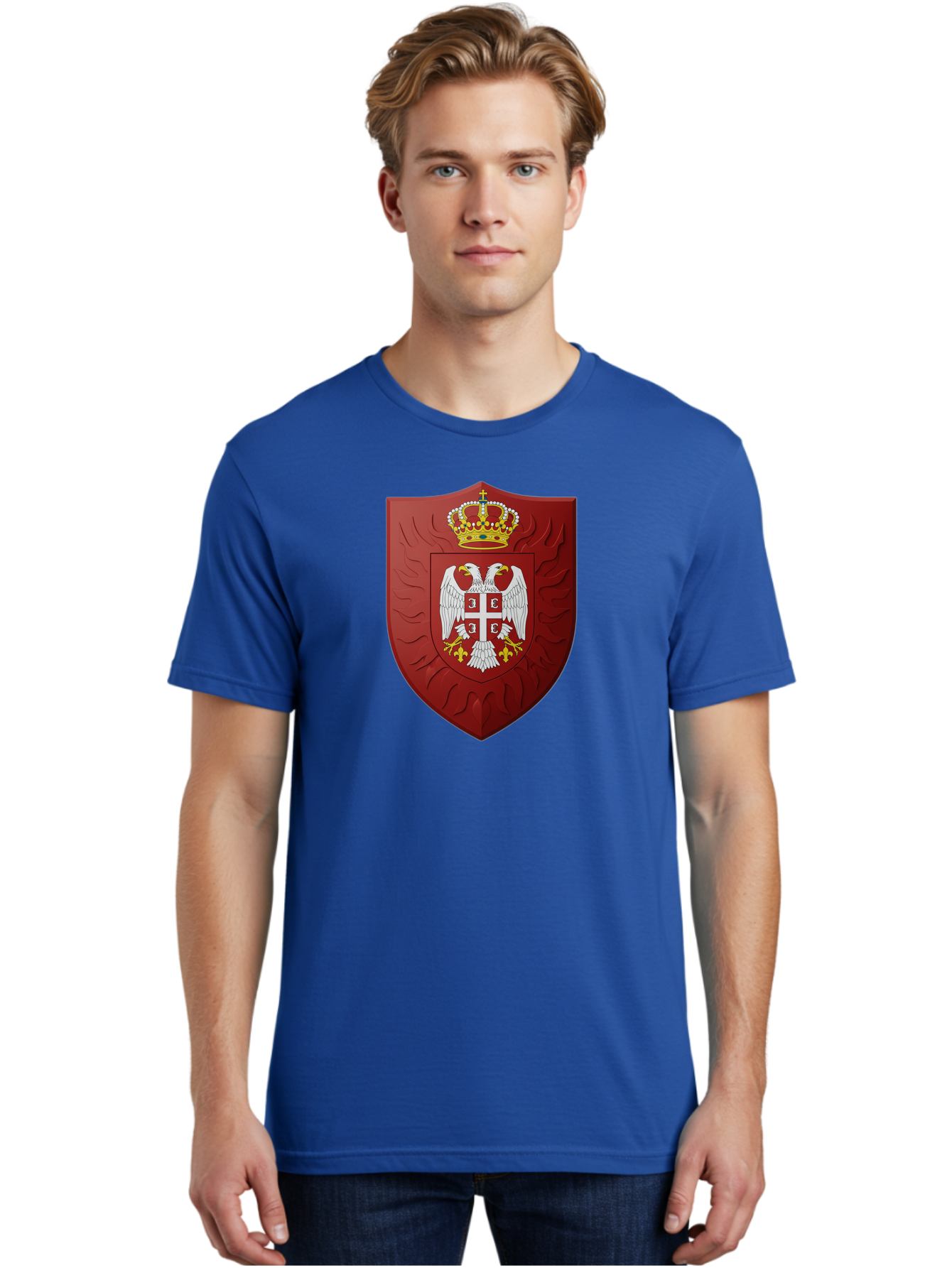 Serbian-Coat-Of-Arms-1 Men'S Graphic Tee, 100% Cotton, Comfortable Casual Summer Wear, Machine Washable, Vintage Camera, Old Camera, Antique Camera, Black Camera, Classic Photography, Photography Equipment, Nostalgic Device, Film Camera, Bah085