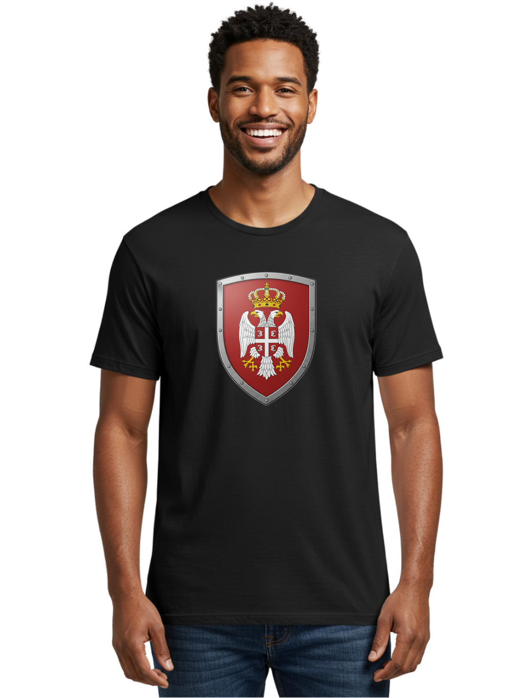 Serbian-Coat-Of-Arms Men'S Graphic Tee, 100% Cotton, Comfortable Casual Summer Wear, Machine Washable, Vintage Camera, Old Camera, Antique Camera, Black Camera, Classic Photography, Photography Equipment, Nostalgic Device, Film Camera, Bah087