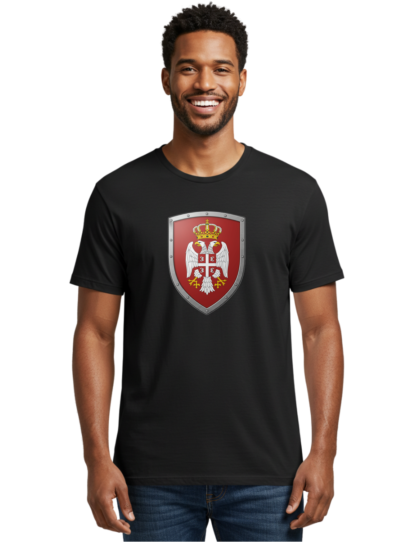 Serbian-Coat-Of-Arms Men'S Graphic Tee, 100% Cotton, Comfortable Casual Summer Wear, Machine Washable, Vintage Camera, Old Camera, Antique Camera, Black Camera, Classic Photography, Photography Equipment, Nostalgic Device, Film Camera, Bah087