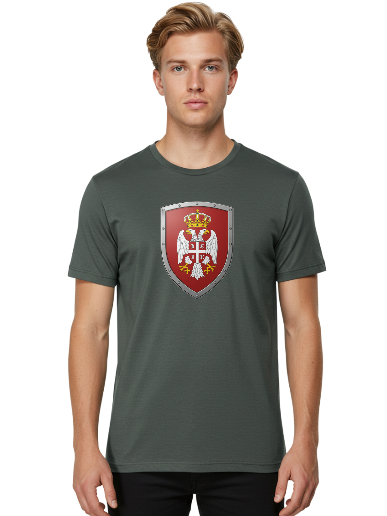 Serbian-Coat-Of-Arms Men'S Graphic Tee, 100% Cotton, Comfortable Casual Summer Wear, Machine Washable, Vintage Camera, Old Camera, Antique Camera, Black Camera, Classic Photography, Photography Equipment, Nostalgic Device, Film Camera, Bah087