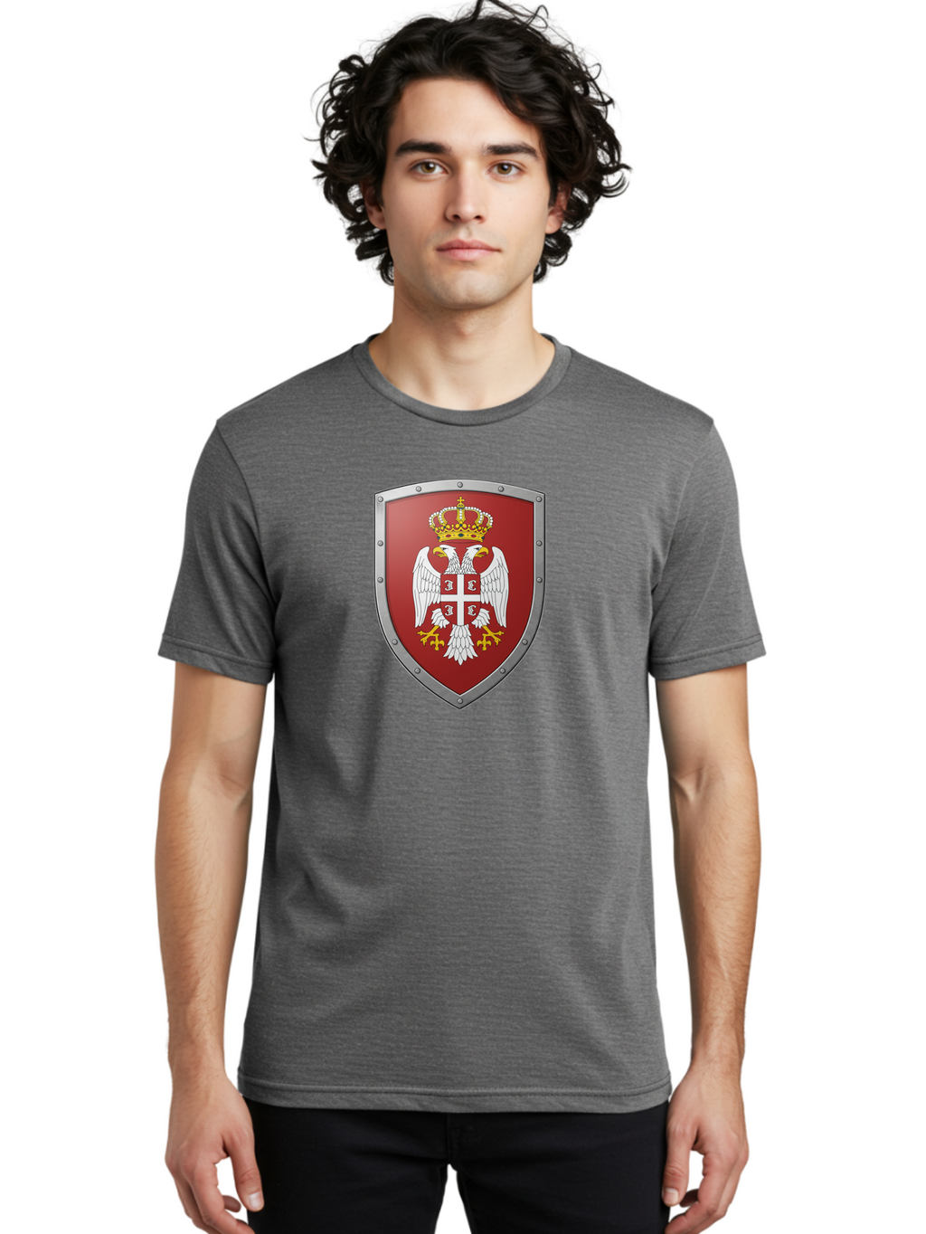 Serbian-Coat-Of-Arms Men'S Graphic Tee, 100% Cotton, Comfortable Casual Summer Wear, Machine Washable, Vintage Camera, Old Camera, Antique Camera, Black Camera, Classic Photography, Photography Equipment, Nostalgic Device, Film Camera, Bah087