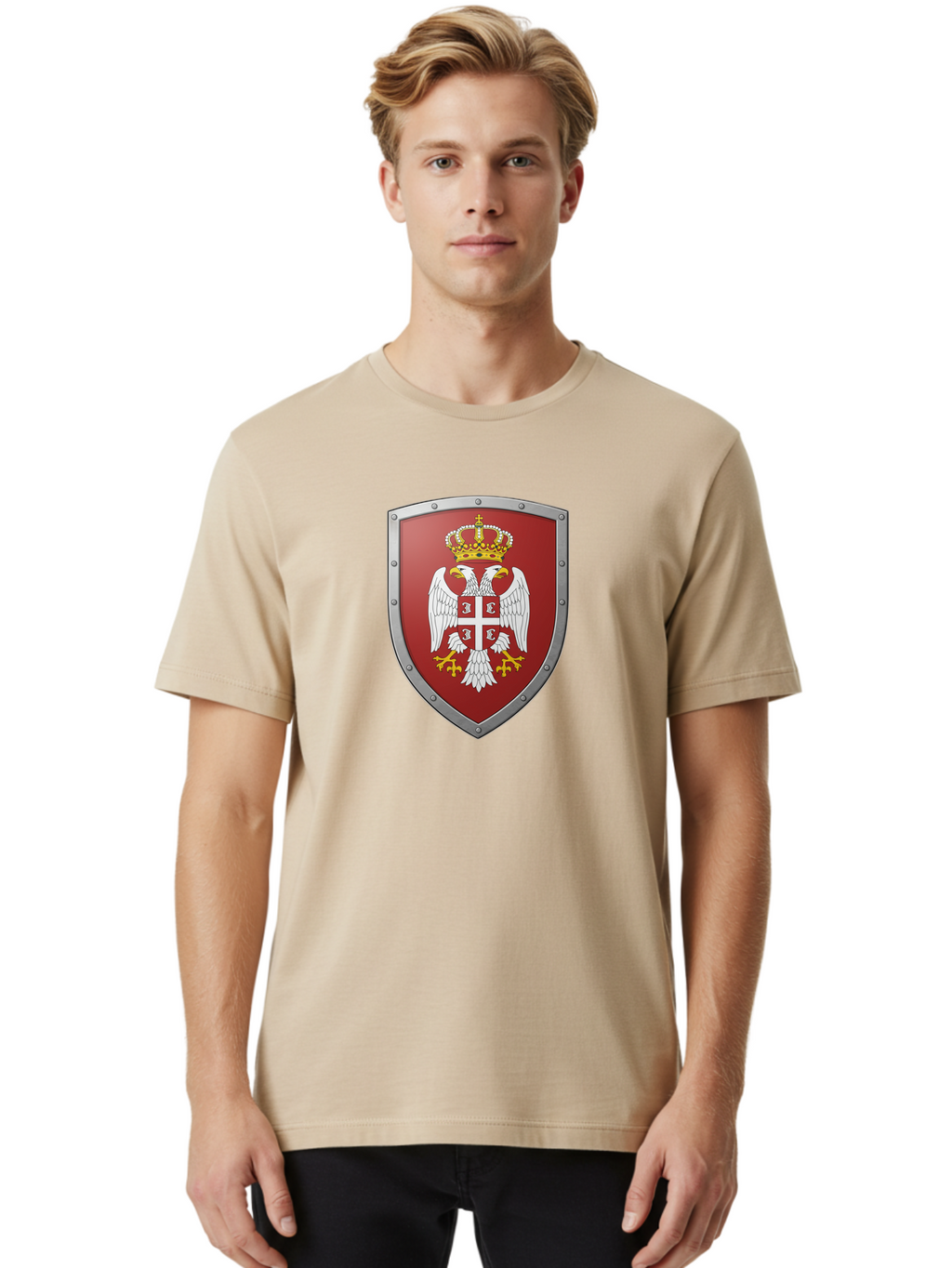Serbian-Coat-Of-Arms Men'S Graphic Tee, 100% Cotton, Comfortable Casual Summer Wear, Machine Washable, Vintage Camera, Old Camera, Antique Camera, Black Camera, Classic Photography, Photography Equipment, Nostalgic Device, Film Camera, Bah087
