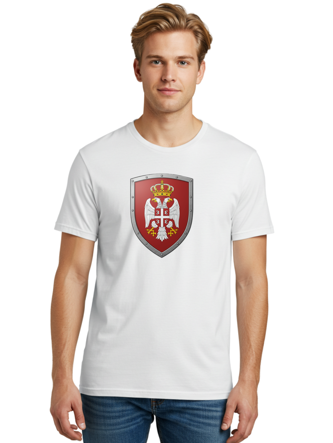 Serbian-Coat-Of-Arms Men'S Graphic Tee, 100% Cotton, Comfortable Casual Summer Wear, Machine Washable, Vintage Camera, Old Camera, Antique Camera, Black Camera, Classic Photography, Photography Equipment, Nostalgic Device, Film Camera, Bah087