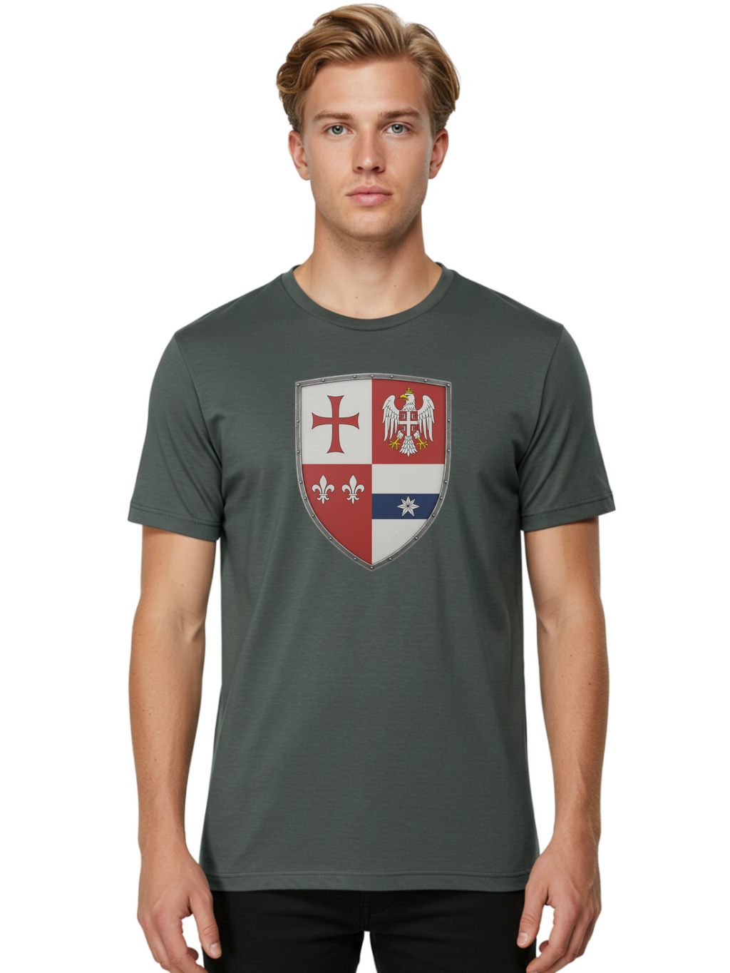 Shield-Coat-Of-Arms Men'S Graphic Tee, 100% Cotton, Comfortable Casual Summer Wear, Machine Washable, Vintage Camera, Old Camera, Antique Camera, Black Camera, Classic Photography, Photography Equipment, Nostalgic Device, Film Camera, Bah095