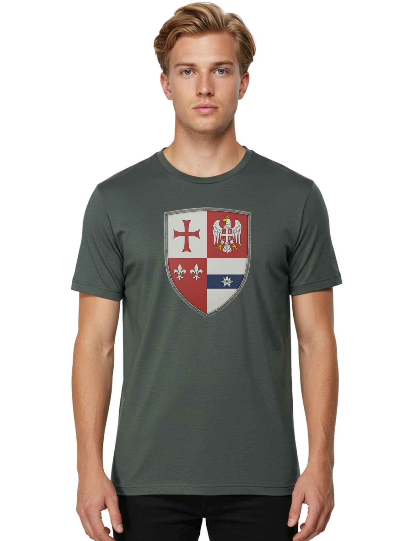 Shield-Coat-Of-Arms Men'S Graphic Tee, 100% Cotton, Comfortable Casual Summer Wear, Machine Washable, Vintage Camera, Old Camera, Antique Camera, Black Camera, Classic Photography, Photography Equipment, Nostalgic Device, Film Camera, Bah095