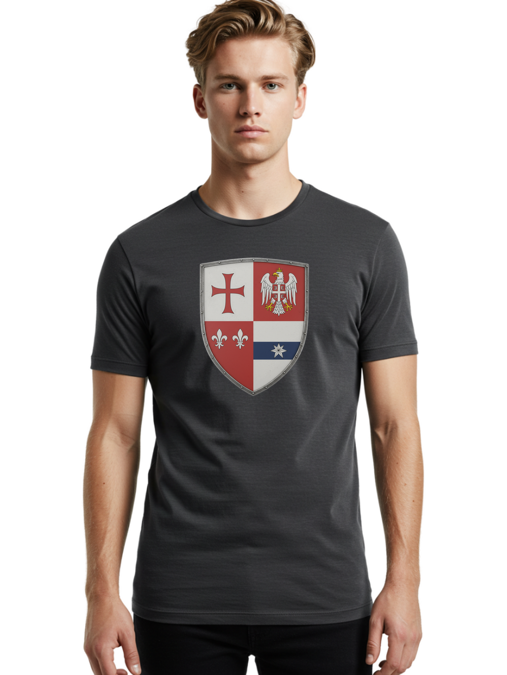 Shield-Coat-Of-Arms Men'S Graphic Tee, 100% Cotton, Comfortable Casual Summer Wear, Machine Washable, Vintage Camera, Old Camera, Antique Camera, Black Camera, Classic Photography, Photography Equipment, Nostalgic Device, Film Camera, Bah095