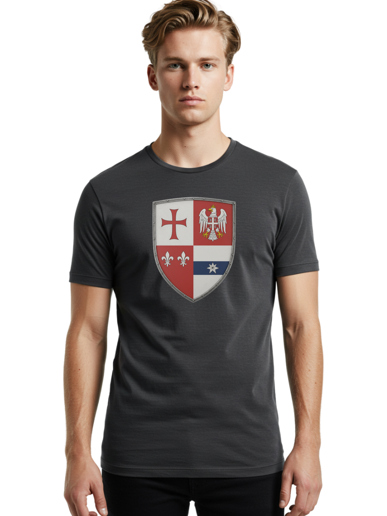 Shield-Coat-Of-Arms Men'S Graphic Tee, 100% Cotton, Comfortable Casual Summer Wear, Machine Washable, Vintage Camera, Old Camera, Antique Camera, Black Camera, Classic Photography, Photography Equipment, Nostalgic Device, Film Camera, Bah095