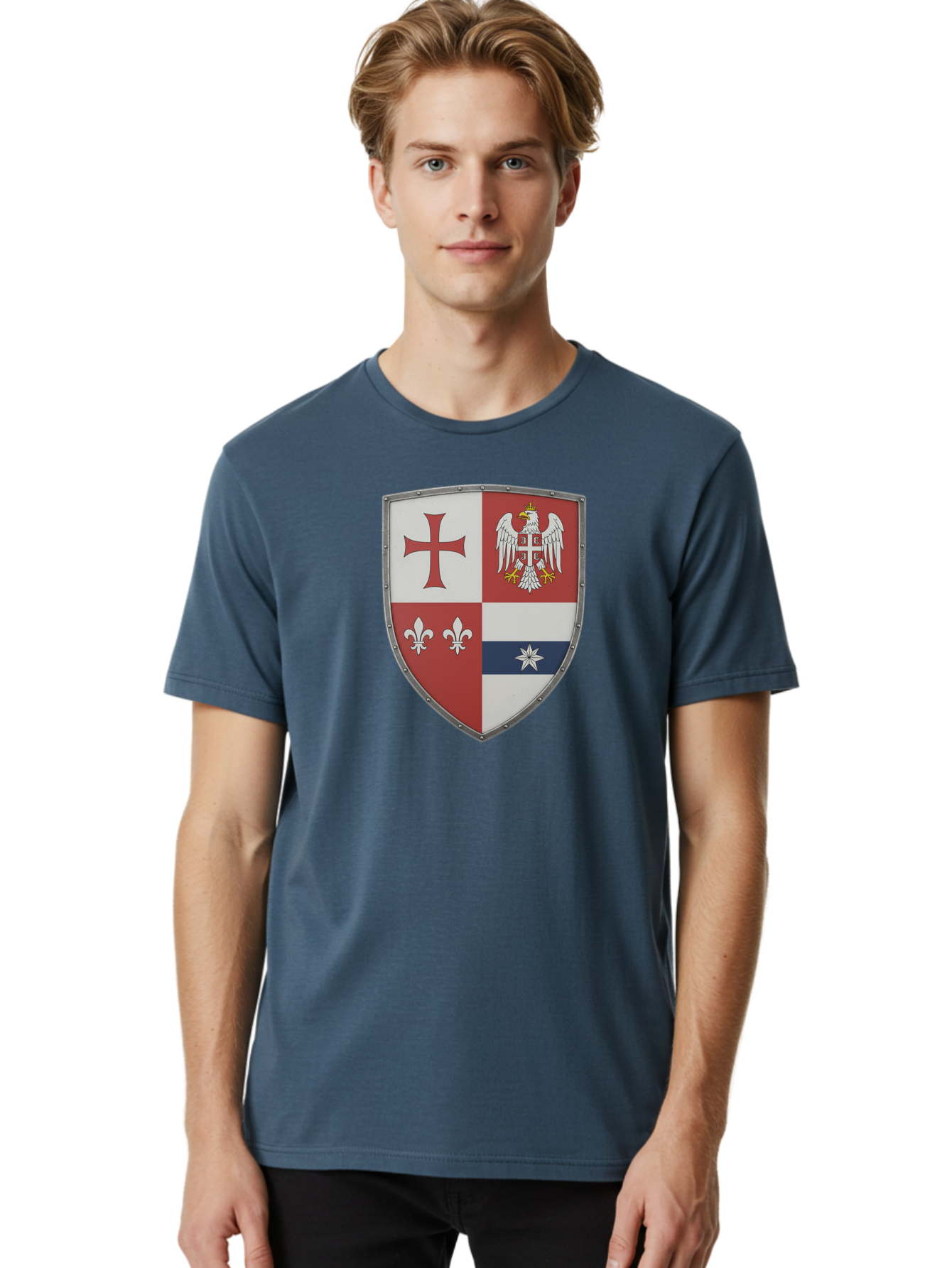 Shield-Coat-Of-Arms Men'S Graphic Tee, 100% Cotton, Comfortable Casual Summer Wear, Machine Washable, Vintage Camera, Old Camera, Antique Camera, Black Camera, Classic Photography, Photography Equipment, Nostalgic Device, Film Camera, Bah095