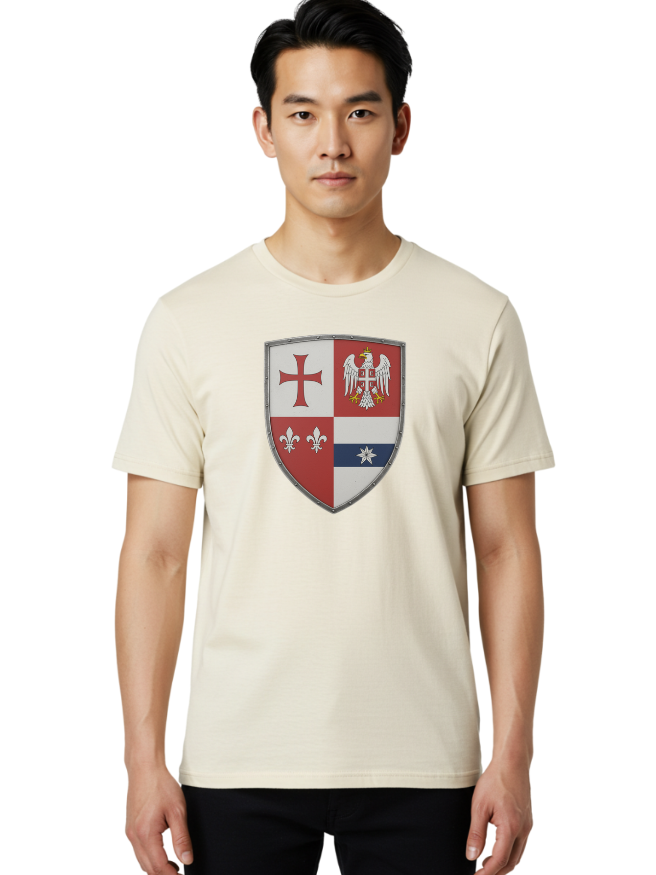 Shield-Coat-Of-Arms Men'S Graphic Tee, 100% Cotton, Comfortable Casual Summer Wear, Machine Washable, Vintage Camera, Old Camera, Antique Camera, Black Camera, Classic Photography, Photography Equipment, Nostalgic Device, Film Camera, Bah095