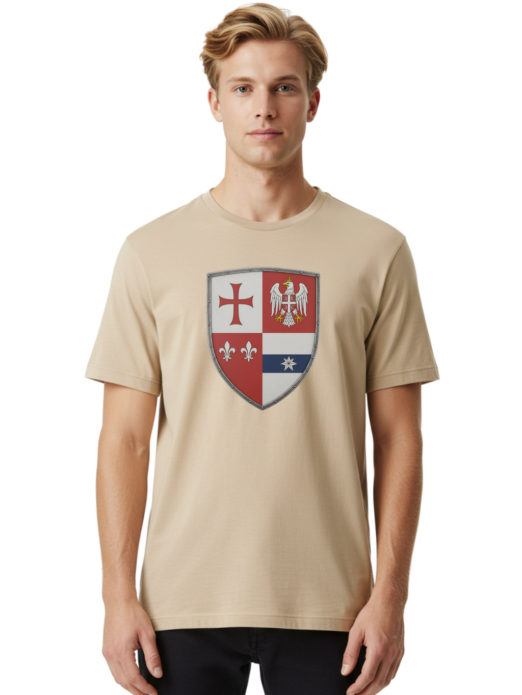 Shield-Coat-Of-Arms Men'S Graphic Tee, 100% Cotton, Comfortable Casual Summer Wear, Machine Washable, Vintage Camera, Old Camera, Antique Camera, Black Camera, Classic Photography, Photography Equipment, Nostalgic Device, Film Camera, Bah095