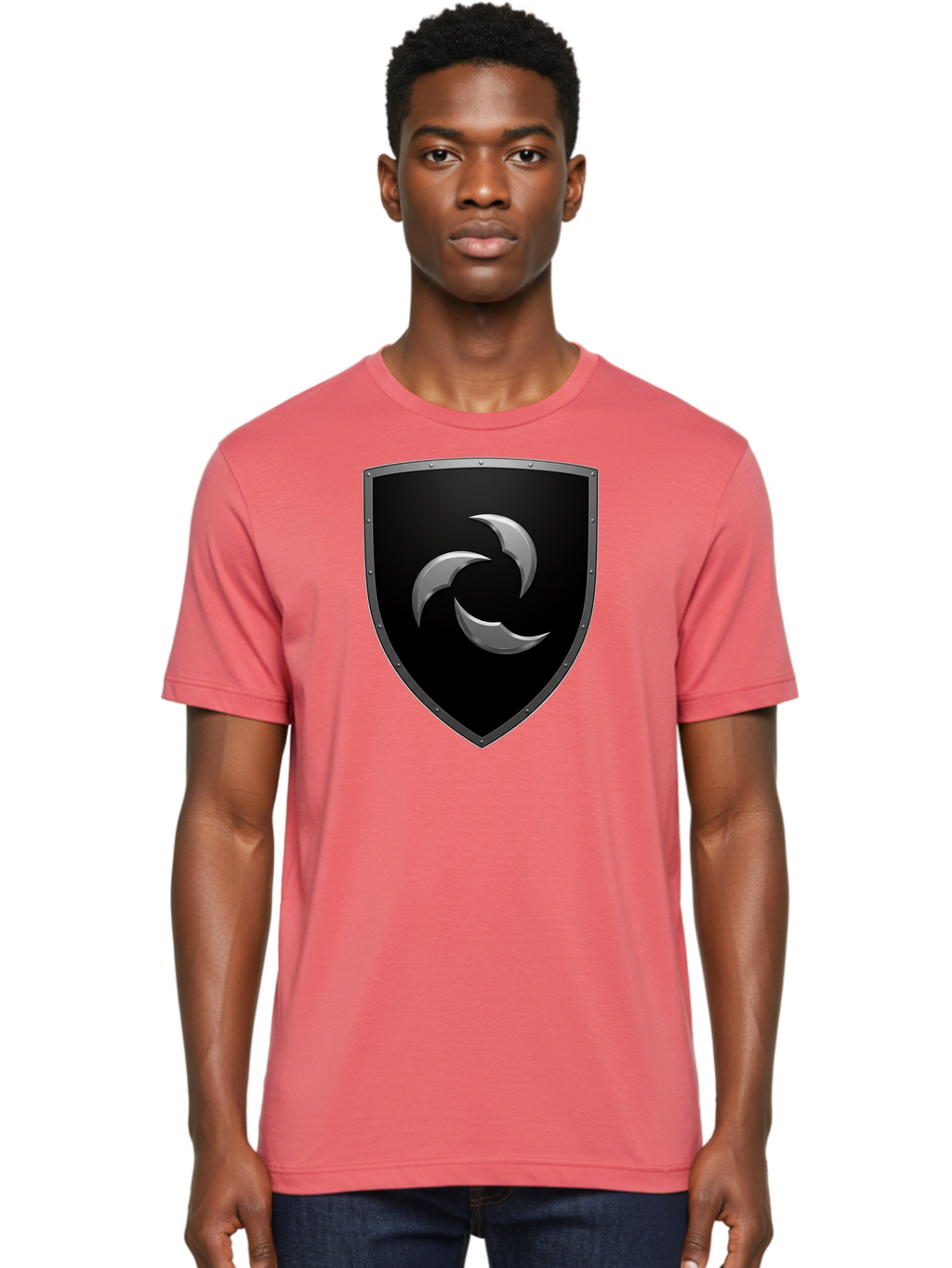 Shield-Logo Men'S Graphic Tee, 100% Cotton, Comfortable Casual Summer Wear, Machine Washable, Vintage Camera, Old Camera, Antique Camera, Black Camera, Classic Photography, Photography Equipment, Nostalgic Device, Film Camera, Camera Art Bah096