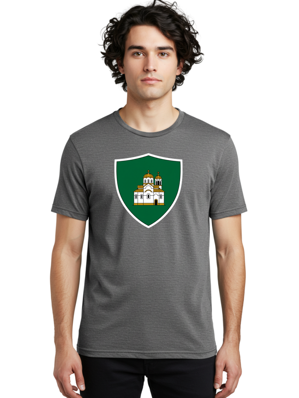 Shield-With-Church Men'S Graphic Tee, 100% Cotton, Comfortable Casual Summer Wear, Machine Washable, Vintage Camera, Old Camera, Antique Camera, Black Camera, Classic Photography, Photography Equipment, Nostalgic Device, Film Camera, Bah097