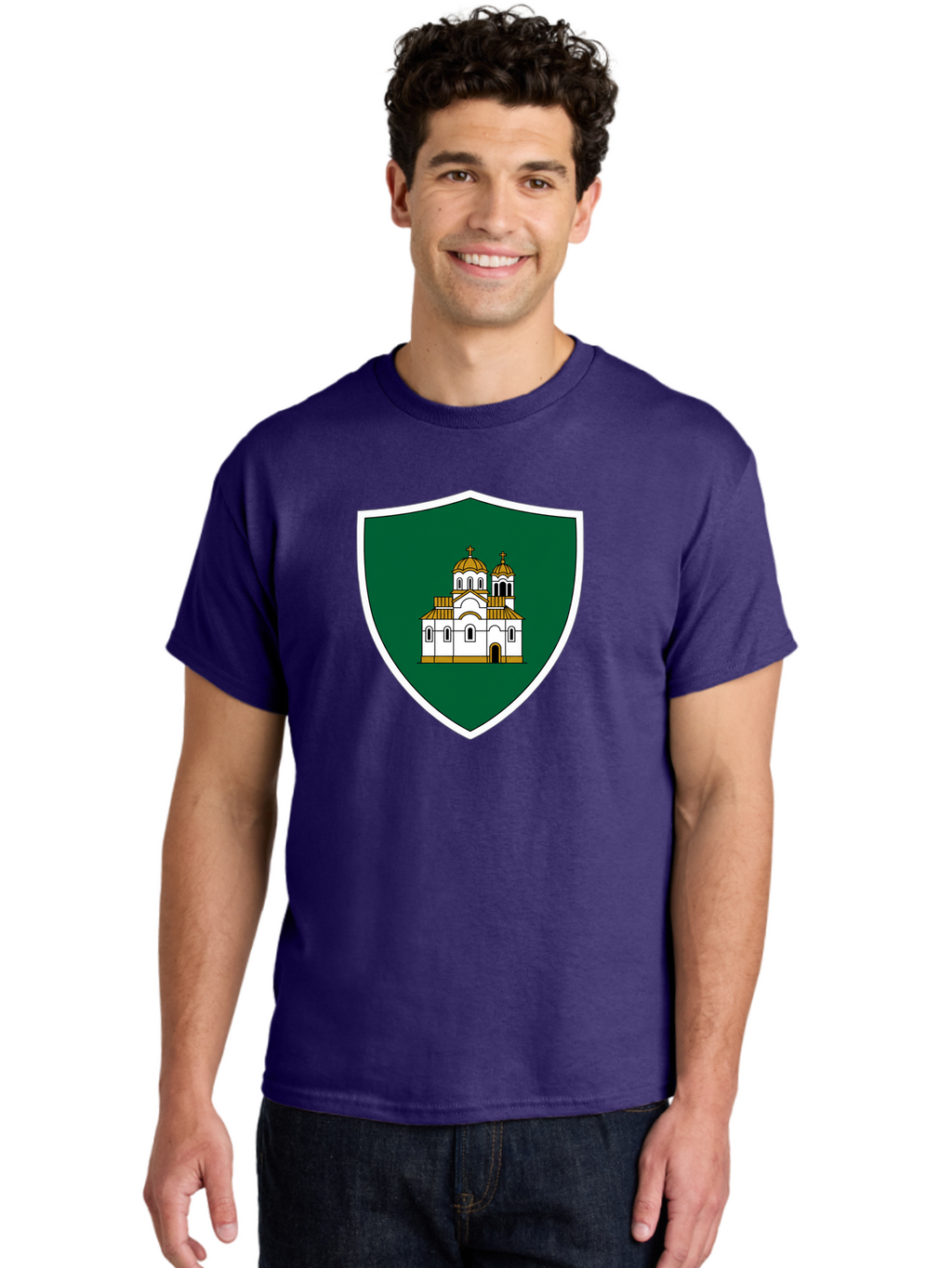 Shield-With-Church Men'S Graphic Tee, 100% Cotton, Comfortable Casual Summer Wear, Machine Washable, Vintage Camera, Old Camera, Antique Camera, Black Camera, Classic Photography, Photography Equipment, Nostalgic Device, Film Camera, Bah097