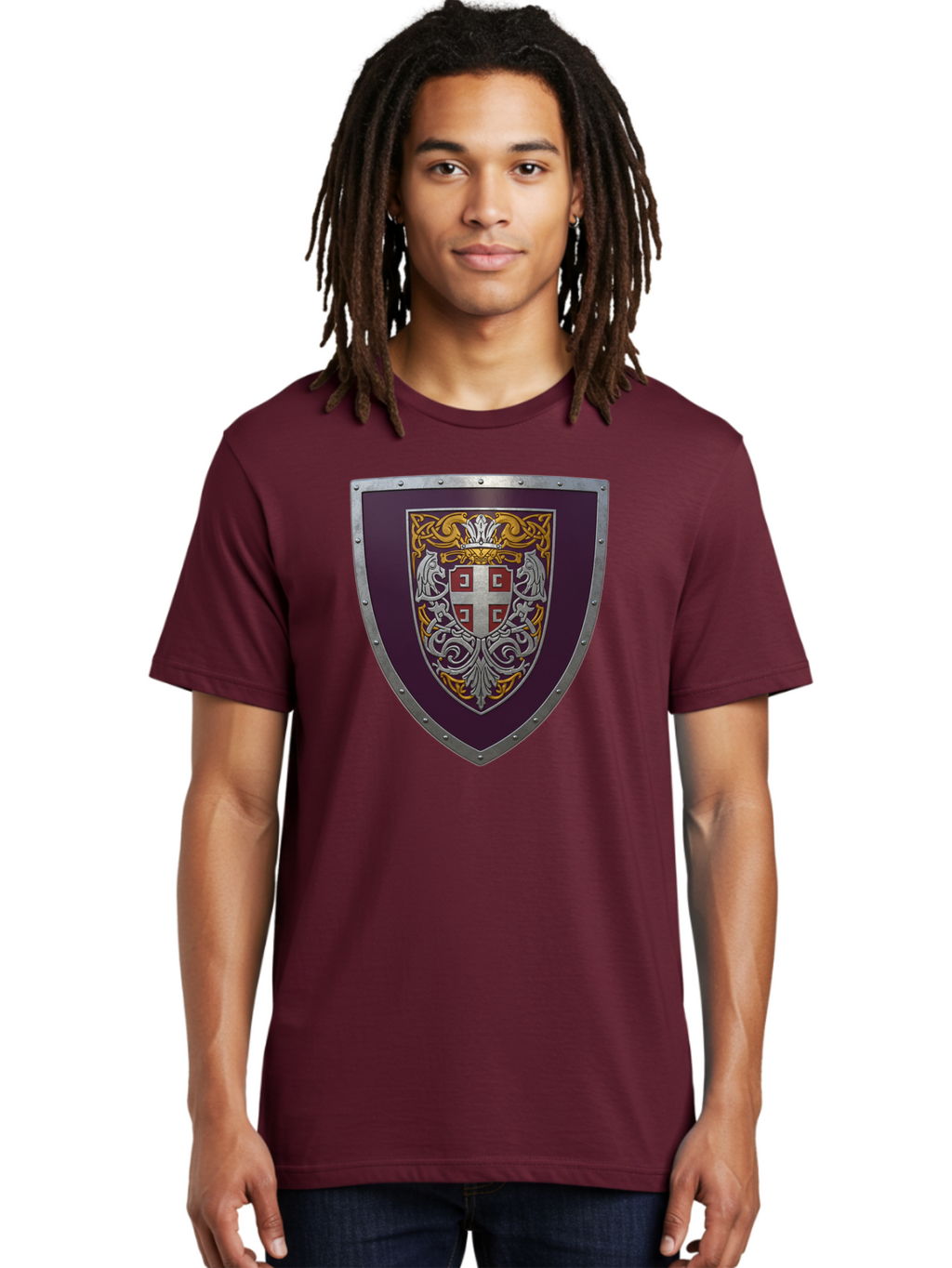 Shield-With-Cross Men'S Graphic Tee, 100% Cotton, Comfortable Casual Summer Wear, Machine Washable, Vintage Camera, Old Camera, Antique Camera, Black Camera, Classic Photography, Photography Equipment, Nostalgic Device, Film Camera, Camera Art Bah098