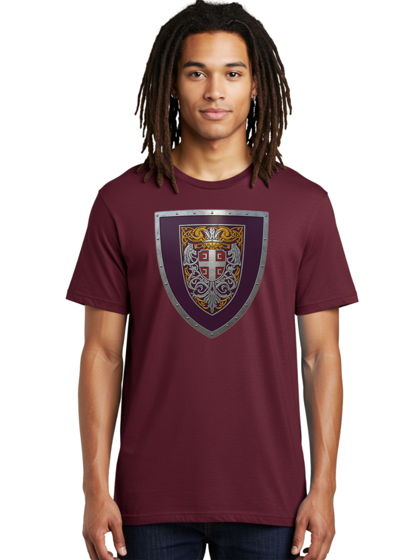 Shield-With-Cross Men'S Graphic Tee, 100% Cotton, Comfortable Casual Summer Wear, Machine Washable, Vintage Camera, Old Camera, Antique Camera, Black Camera, Classic Photography, Photography Equipment, Nostalgic Device, Film Camera, Camera Art Bah098