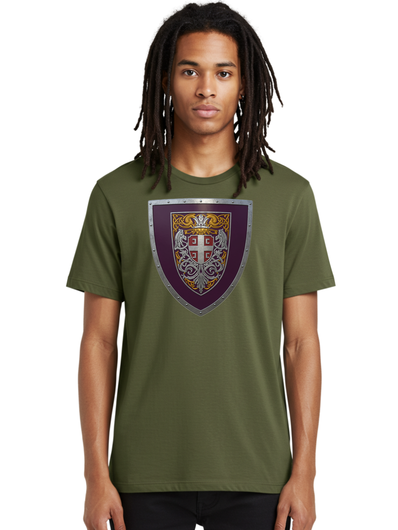 Shield-With-Cross Men'S Graphic Tee, 100% Cotton, Comfortable Casual Summer Wear, Machine Washable, Vintage Camera, Old Camera, Antique Camera, Black Camera, Classic Photography, Photography Equipment, Nostalgic Device, Film Camera, Camera Art Bah098