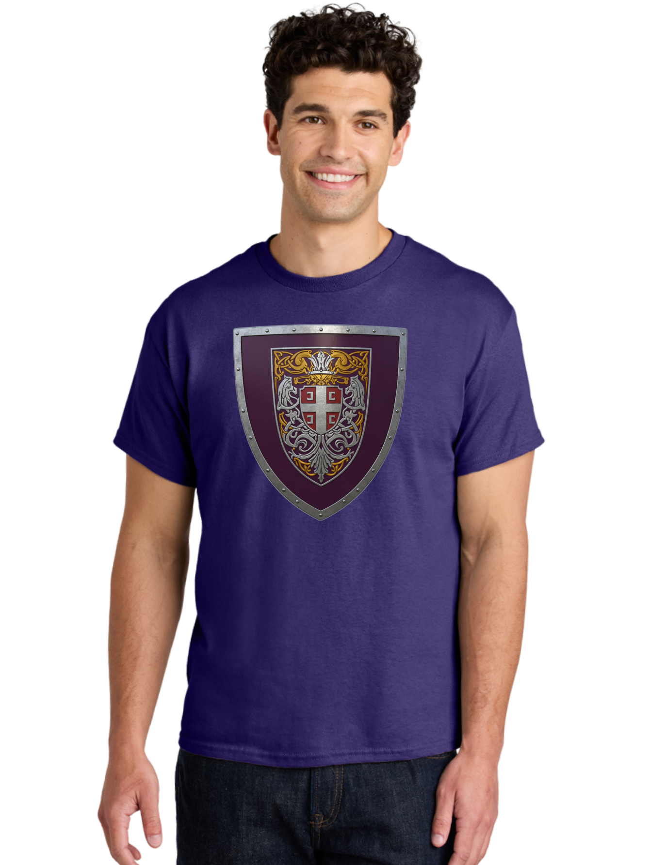 Shield-With-Cross Men'S Graphic Tee, 100% Cotton, Comfortable Casual Summer Wear, Machine Washable, Vintage Camera, Old Camera, Antique Camera, Black Camera, Classic Photography, Photography Equipment, Nostalgic Device, Film Camera, Camera Art Bah098