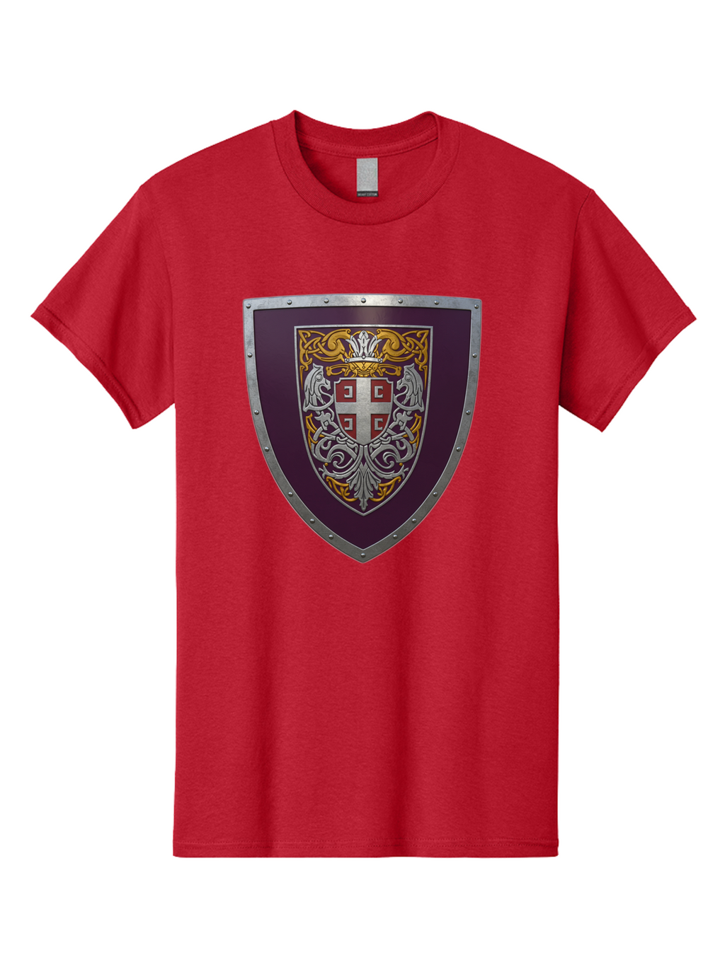 Shield-With-Cross Men'S Graphic Tee, 100% Cotton, Comfortable Casual Summer Wear, Machine Washable, Vintage Camera, Old Camera, Antique Camera, Black Camera, Classic Photography, Photography Equipment, Nostalgic Device, Film Camera, Camera Art Bah098
