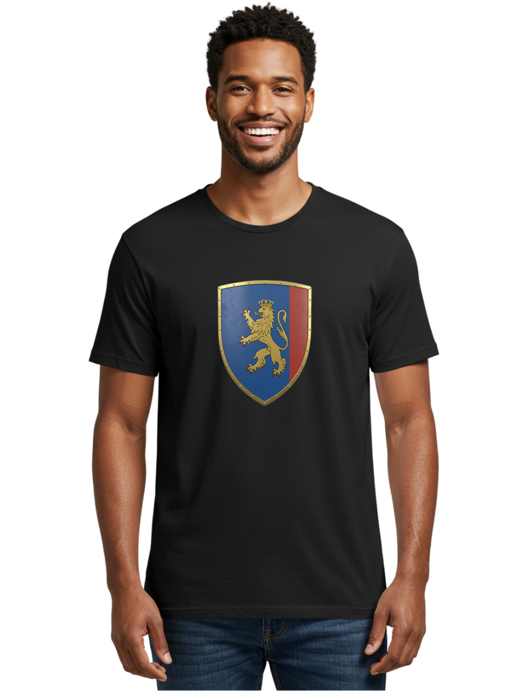 Shield-With-Lion Men'S Graphic Tee, 100% Cotton, Comfortable Casual Summer Wear, Machine Washable, Vintage Camera, Old Camera, Antique Camera, Black Camera, Classic Photography, Photography Equipment, Nostalgic Device, Film Camera, Camera Art Bah101
