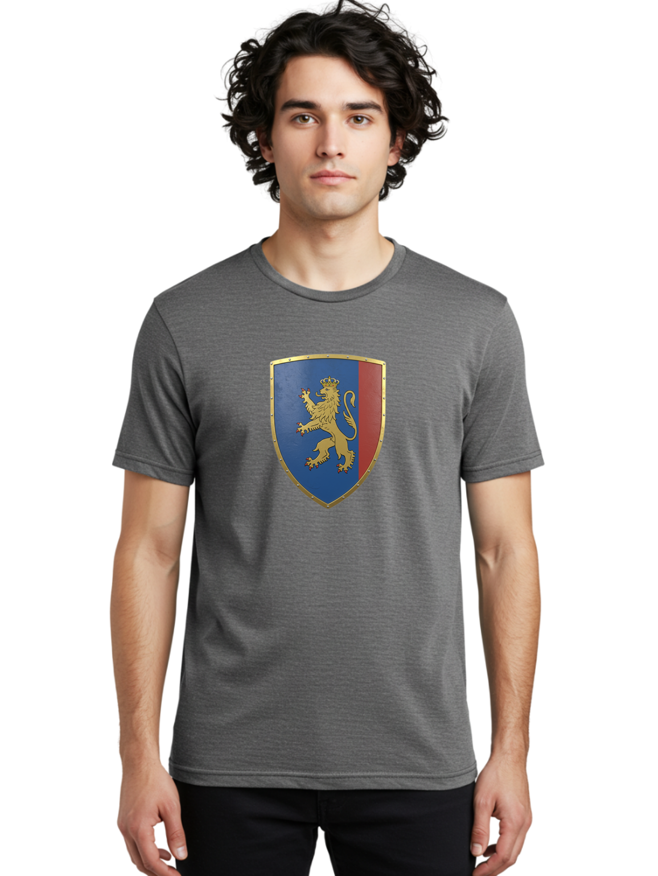 Shield-With-Lion Men'S Graphic Tee, 100% Cotton, Comfortable Casual Summer Wear, Machine Washable, Vintage Camera, Old Camera, Antique Camera, Black Camera, Classic Photography, Photography Equipment, Nostalgic Device, Film Camera, Camera Art Bah101