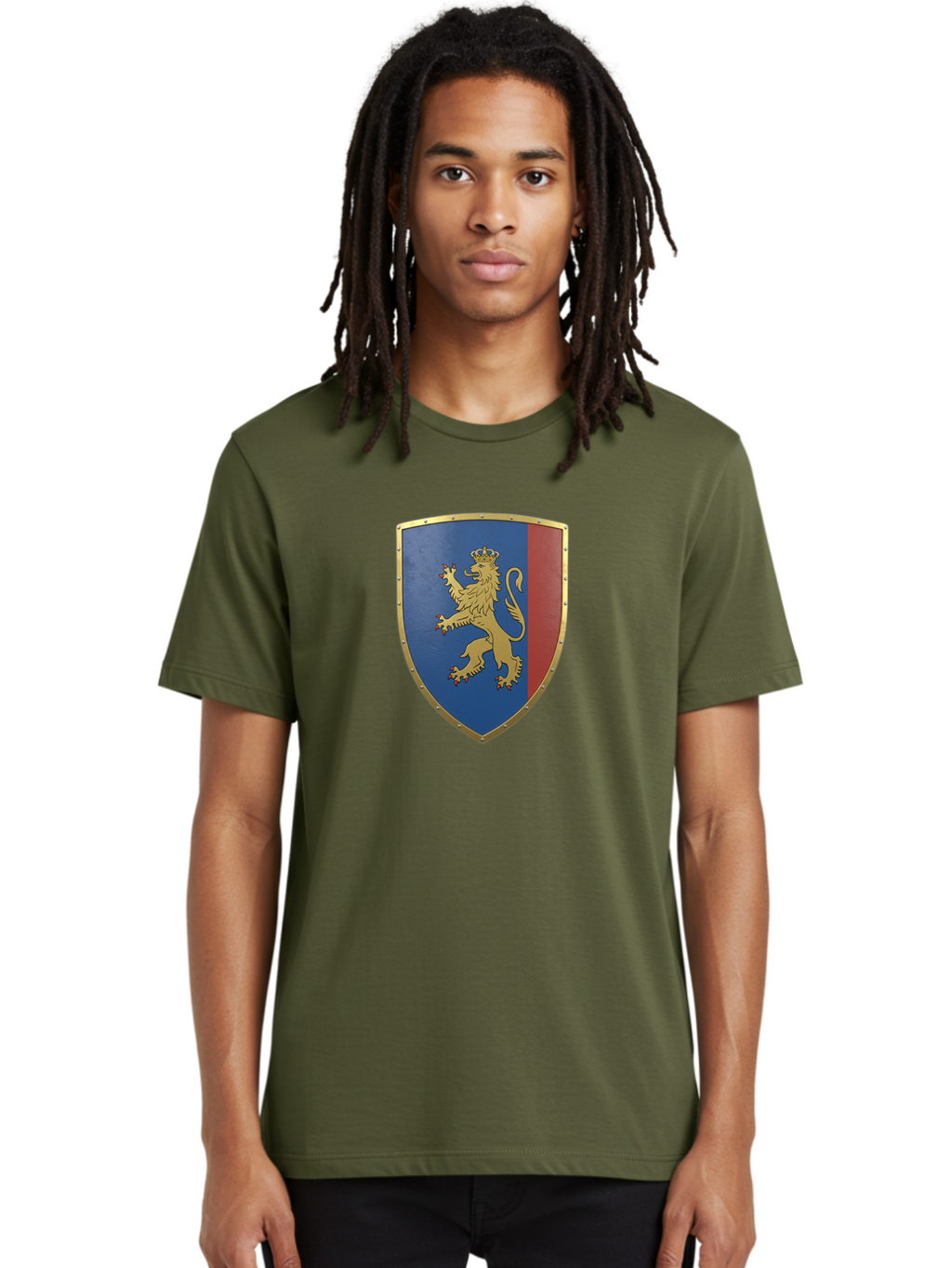 Shield-With-Lion Men'S Graphic Tee, 100% Cotton, Comfortable Casual Summer Wear, Machine Washable, Vintage Camera, Old Camera, Antique Camera, Black Camera, Classic Photography, Photography Equipment, Nostalgic Device, Film Camera, Camera Art Bah101