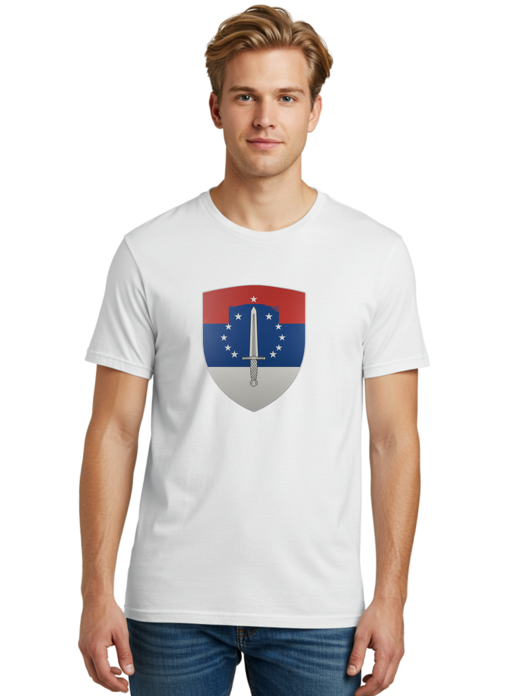Shield-With-Sword Men'S Graphic Tee, 100% Cotton, Comfortable Casual Summer Wear, Machine Washable, Vintage Camera, Old Camera, Antique Camera, Black Camera, Classic Photography, Photography Equipment, Nostalgic Device, Film Camera, Camera Art Bah102