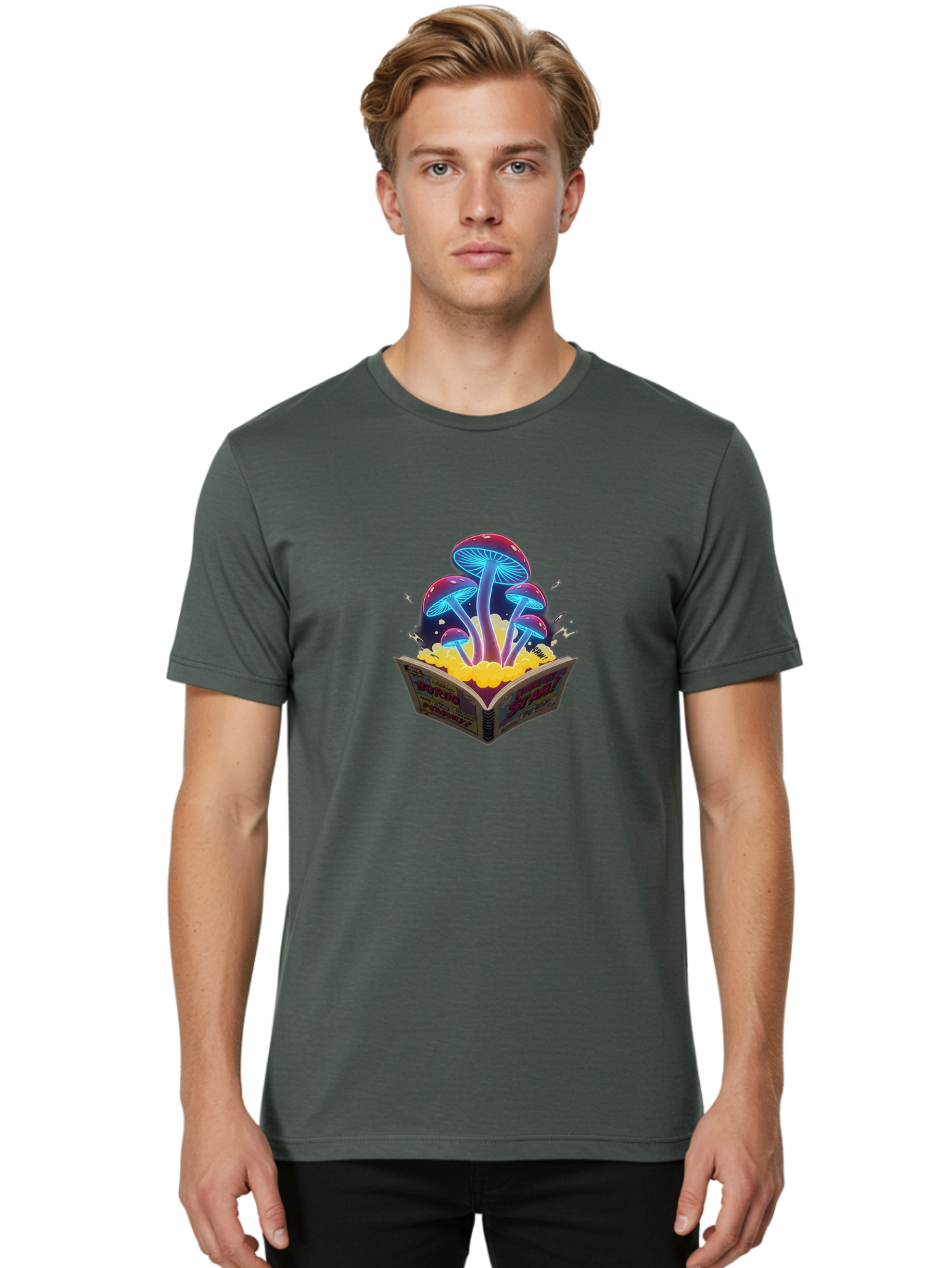 Shrooms Men'S Graphic Tee, 100% Cotton, Comfortable Casual Summer Wear, Machine Washable, Vintage Camera, Old Camera, Antique Camera, Black Camera, Classic Photography, Photography Equipment, Nostalgic Device, Film Camera, Camera Art Bah104
