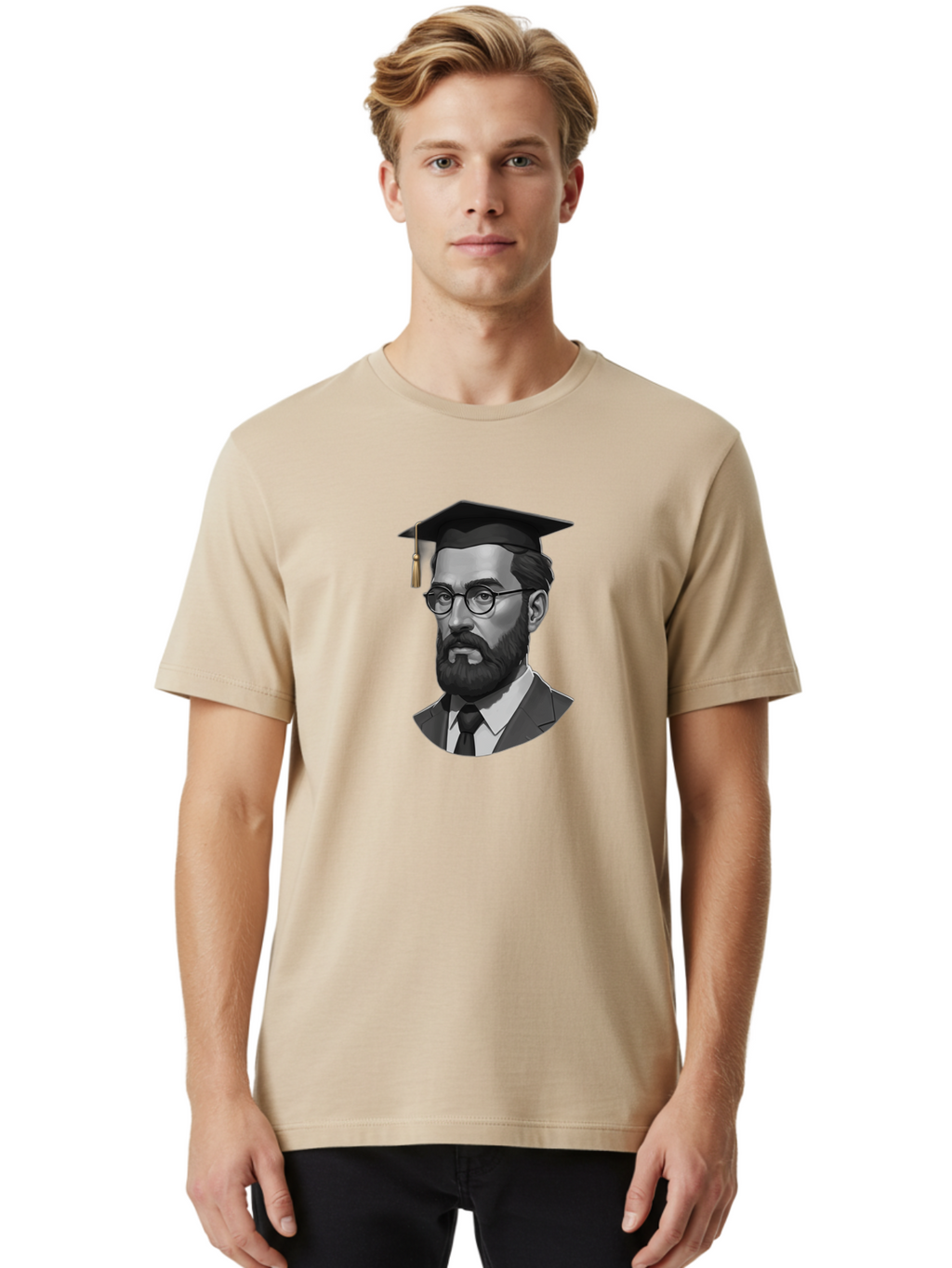 Sigmund-Freud-Graduate Men'S Graphic Tee, 100% Cotton, Comfortable Casual Summer Wear, Machine Washable, Vintage Camera, Old Camera, Antique Camera, Black Camera, Classic Photography, Photography Equipment, Nostalgic Device, Film Camera, Bah105