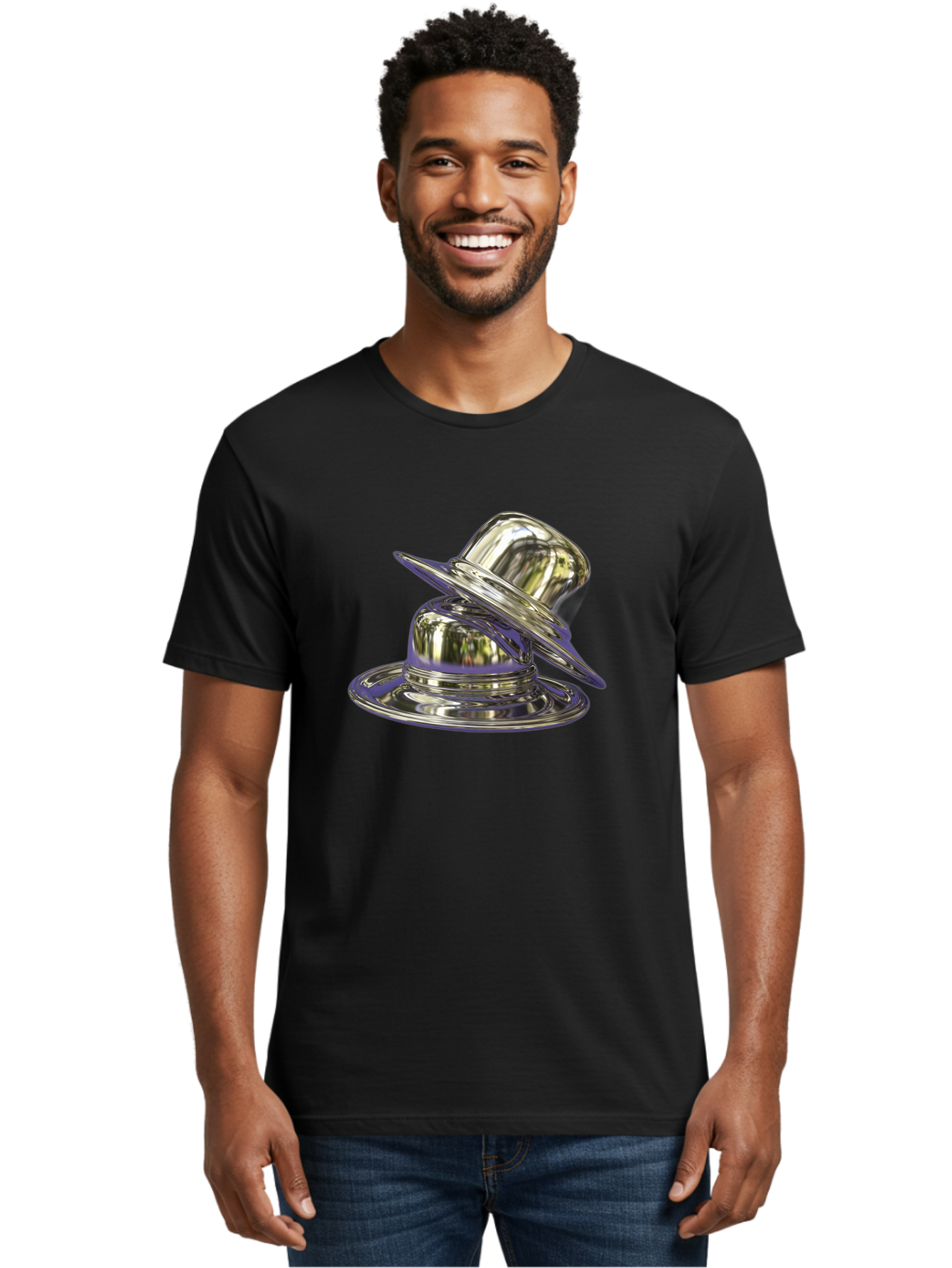 Silver-Plate-Hat Men'S Graphic Tee, 100% Cotton, Comfortable Casual Summer Wear, Machine Washable, Vintage Camera, Old Camera, Antique Camera, Black Camera, Classic Photography, Photography Equipment, Nostalgic Device, Film Camera, Camera Art Bah115