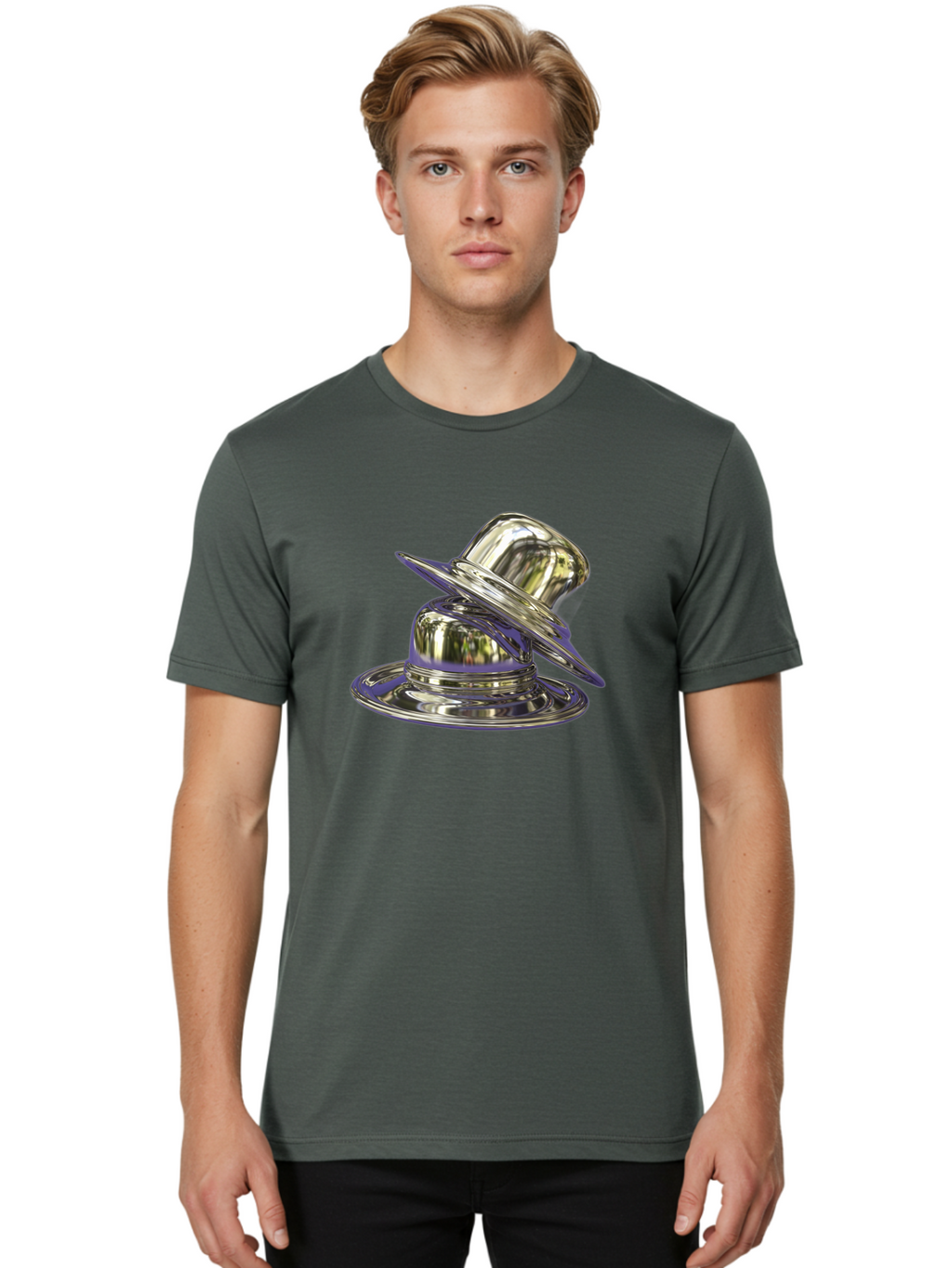 Silver-Plate-Hat Men'S Graphic Tee, 100% Cotton, Comfortable Casual Summer Wear, Machine Washable, Vintage Camera, Old Camera, Antique Camera, Black Camera, Classic Photography, Photography Equipment, Nostalgic Device, Film Camera, Camera Art Bah115