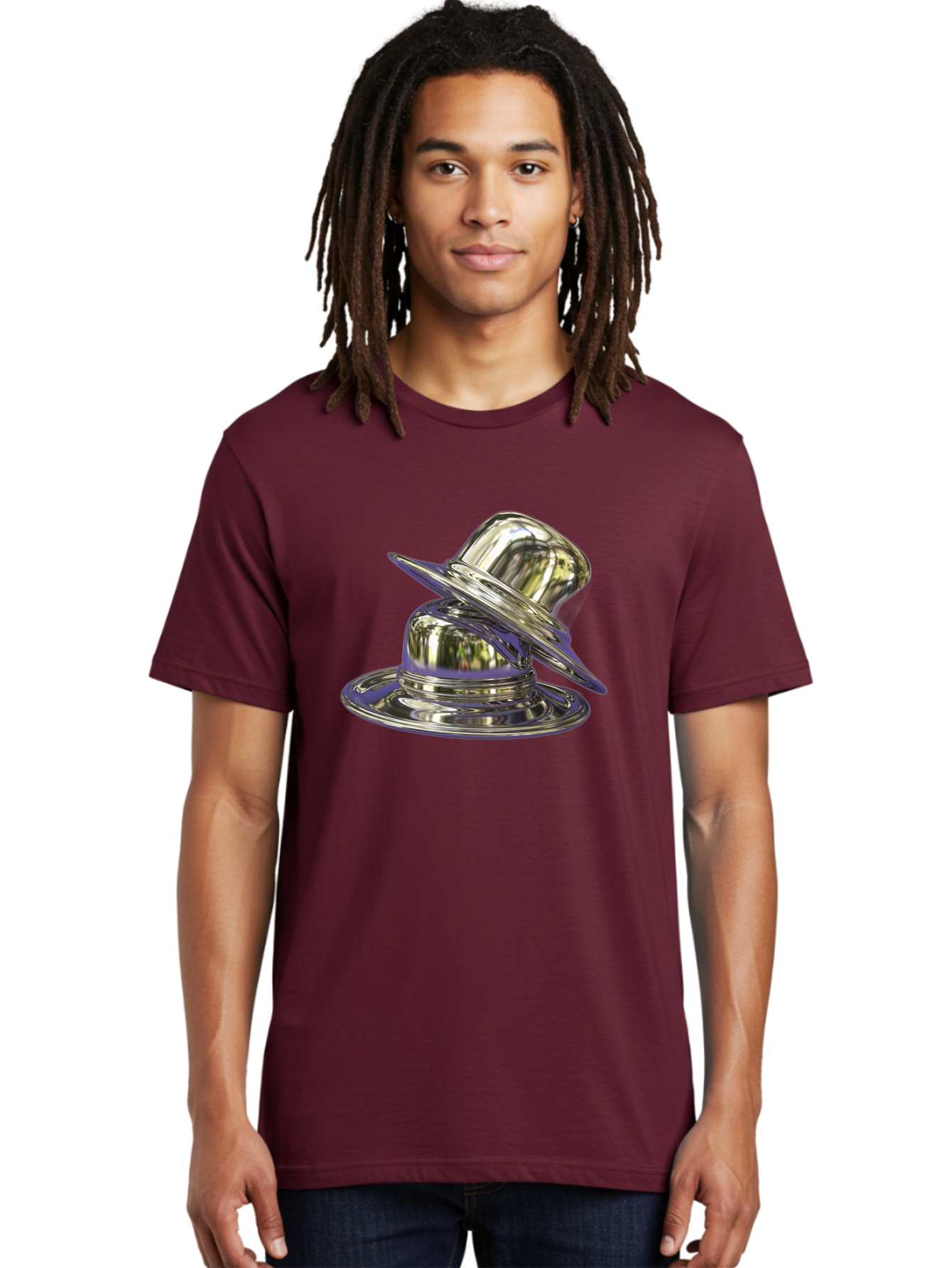Silver-Plate-Hat Men'S Graphic Tee, 100% Cotton, Comfortable Casual Summer Wear, Machine Washable, Vintage Camera, Old Camera, Antique Camera, Black Camera, Classic Photography, Photography Equipment, Nostalgic Device, Film Camera, Camera Art Bah115