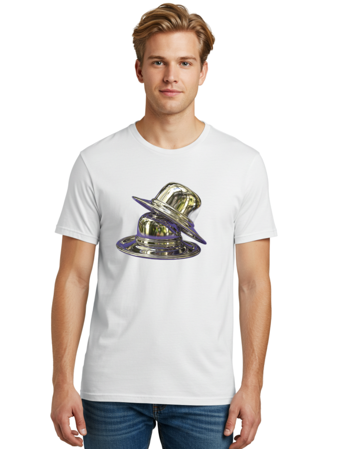 Silver-Plate-Hat Men'S Graphic Tee, 100% Cotton, Comfortable Casual Summer Wear, Machine Washable, Vintage Camera, Old Camera, Antique Camera, Black Camera, Classic Photography, Photography Equipment, Nostalgic Device, Film Camera, Camera Art Bah115