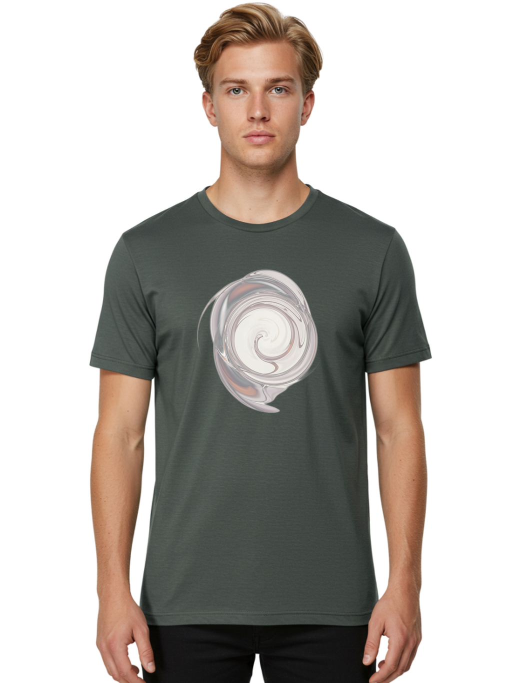 Silver-Swirl Men'S Graphic Tee, 100% Cotton, Comfortable Casual Summer Wear, Machine Washable, Vintage Camera, Old Camera, Antique Camera, Black Camera, Classic Photography, Photography Equipment, Nostalgic Device, Film Camera, Camera Art Bah119