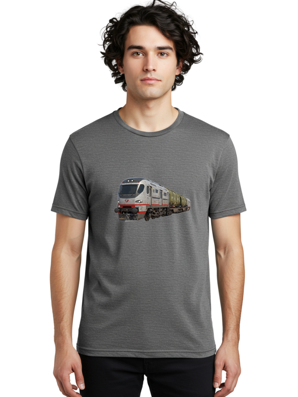 Silver-Train-With-Tank-Cars Men'S Graphic Tee, 100% Cotton, Comfortable Casual Summer Wear, Machine Washable, Vintage Camera, Old Camera, Antique Camera, Black Camera, Classic Photography, Photography Equipment, Nostalgic Device, Film Camera, Bah120