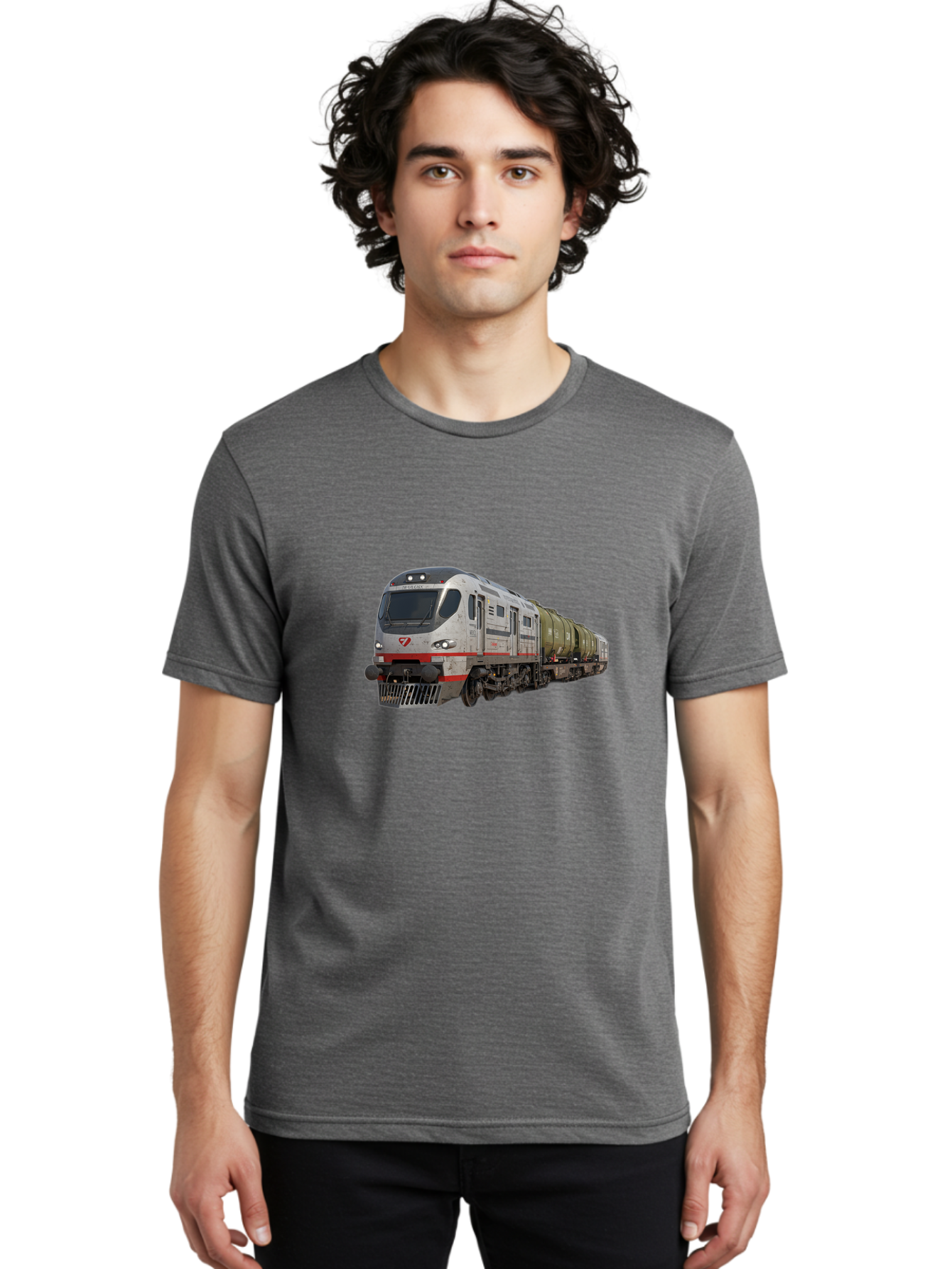 Silver-Train-With-Tank-Cars Men'S Graphic Tee, 100% Cotton, Comfortable Casual Summer Wear, Machine Washable, Vintage Camera, Old Camera, Antique Camera, Black Camera, Classic Photography, Photography Equipment, Nostalgic Device, Film Camera, Bah120