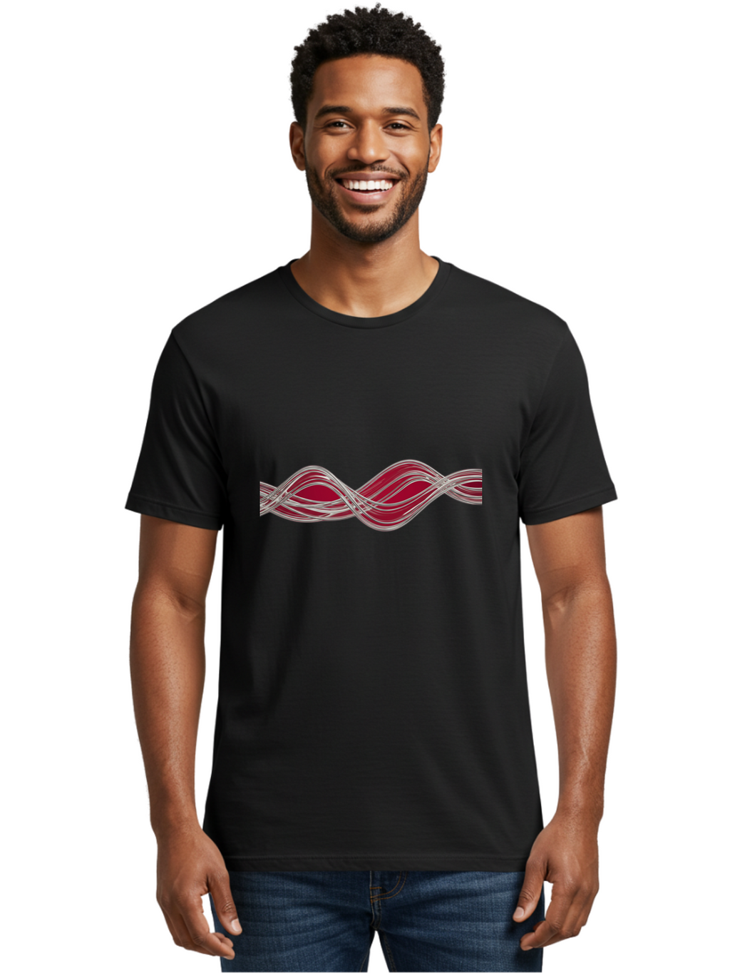 Silver-Twisted-Ribbons Men'S Graphic Tee, 100% Cotton, Comfortable Casual Summer Wear, Machine Washable, Vintage Camera, Old Camera, Antique Camera, Black Camera, Classic Photography, Photography Equipment, Nostalgic Device, Film Camera, Bah121