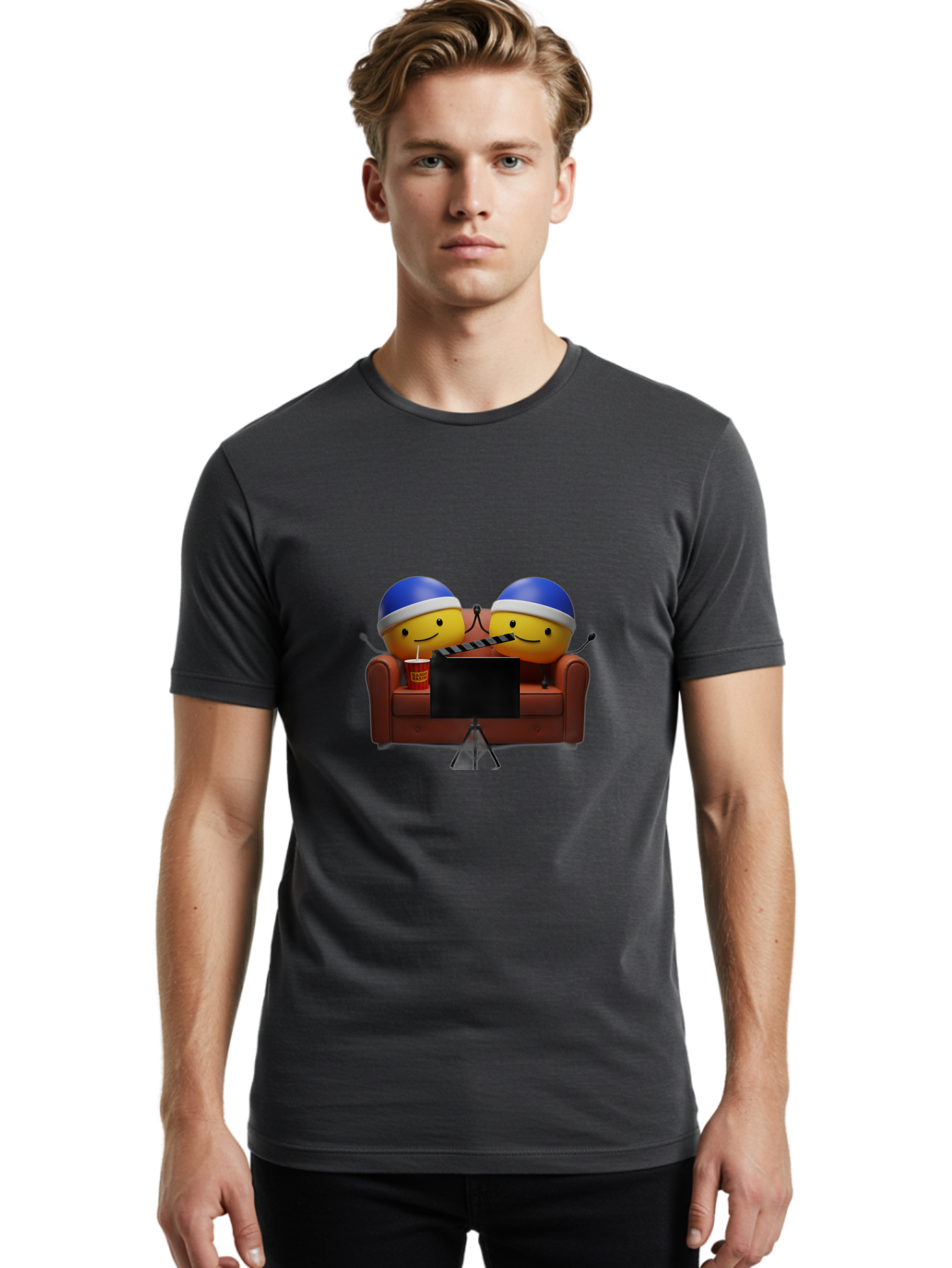 Smiley-Couple Men'S Graphic Tee, 100% Cotton, Comfortable Casual Summer Wear, Machine Washable, Vintage Camera, Old Camera, Antique Camera, Black Camera, Classic Photography, Photography Equipment, Nostalgic Device, Film Camera, Camera Art Bah125