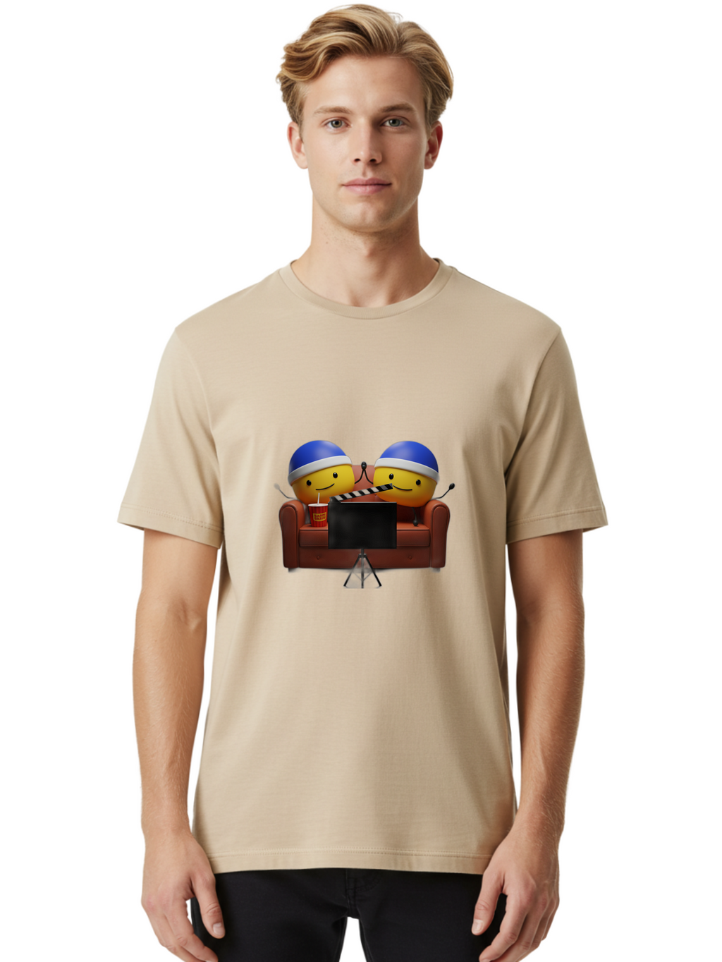 Smiley-Couple Men'S Graphic Tee, 100% Cotton, Comfortable Casual Summer Wear, Machine Washable, Vintage Camera, Old Camera, Antique Camera, Black Camera, Classic Photography, Photography Equipment, Nostalgic Device, Film Camera, Camera Art Bah125