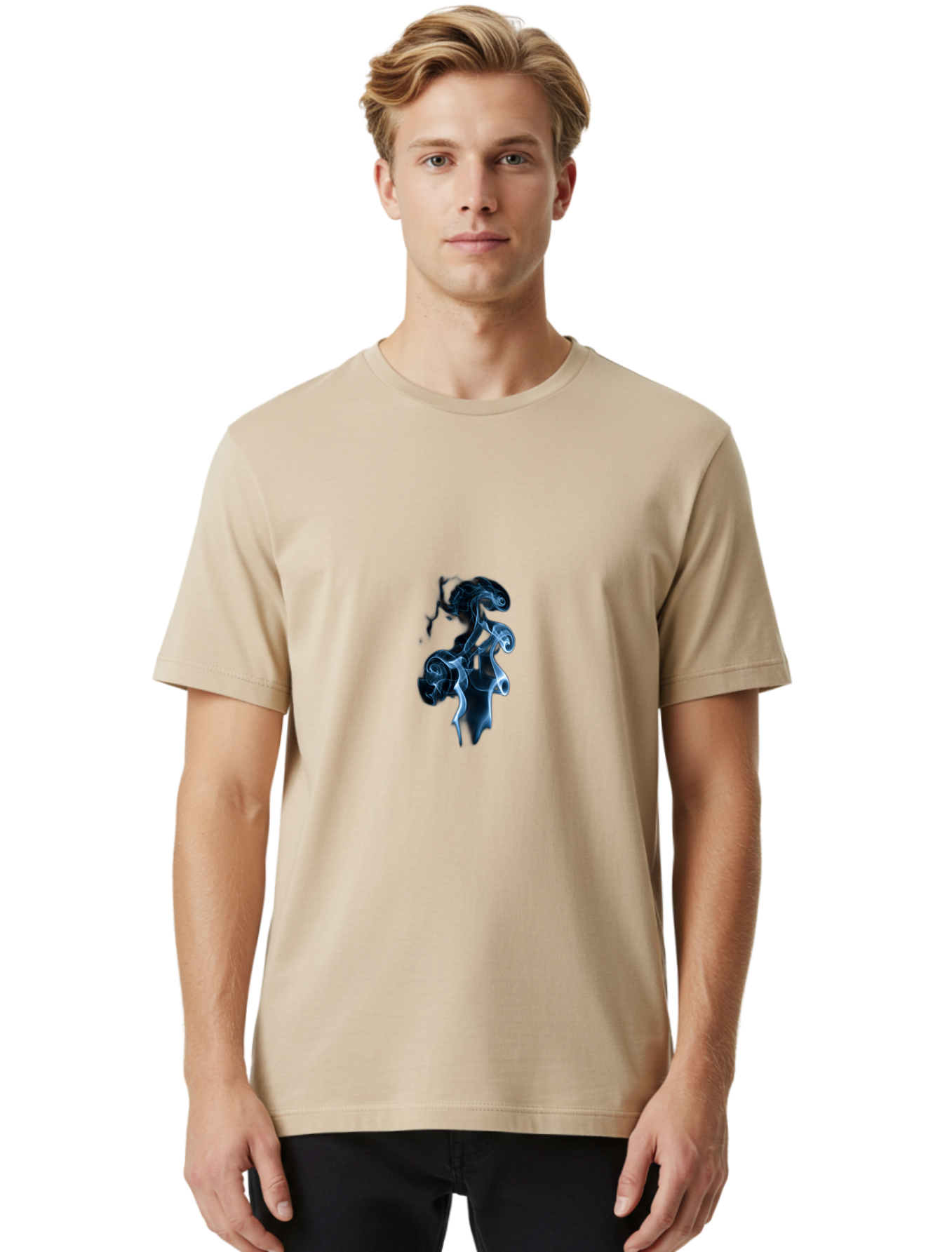 Smoke-Illustration Men'S Graphic Tee, 100% Cotton, Comfortable Casual Summer Wear, Machine Washable, Vintage Camera, Old Camera, Antique Camera, Black Camera, Classic Photography, Photography Equipment, Nostalgic Device, Film Camera, Bah130