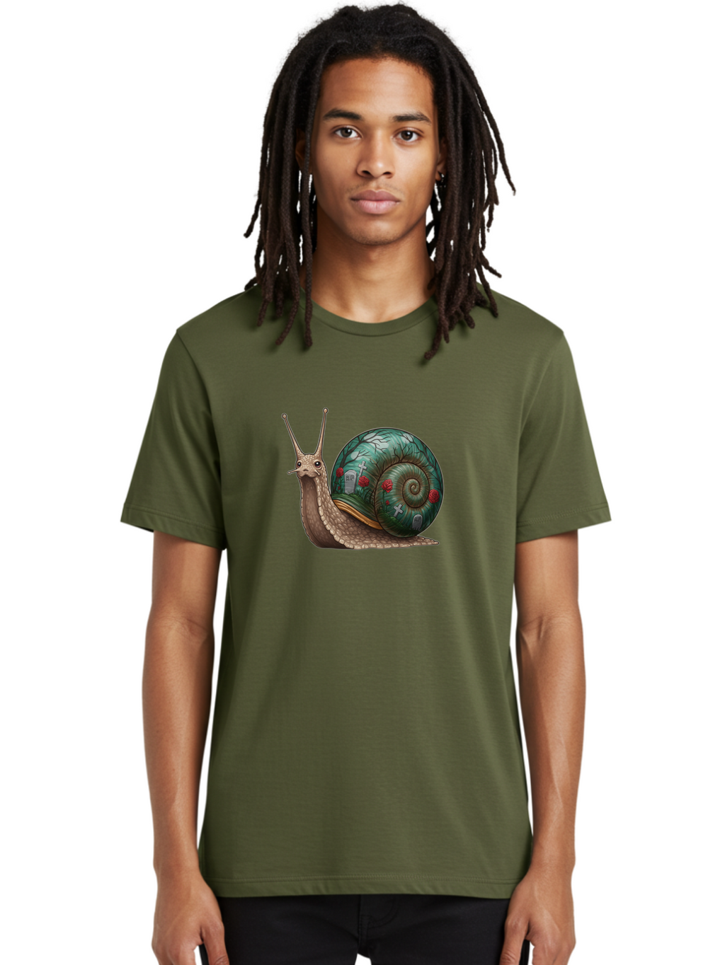 Snail-With-Cemetery-Shell Men'S Graphic Tee, 100% Cotton, Comfortable Casual Summer Wear, Machine Washable, Vintage Camera, Old Camera, Antique Camera, Black Camera, Classic Photography, Photography Equipment, Nostalgic Device, Film Camera, Bah134