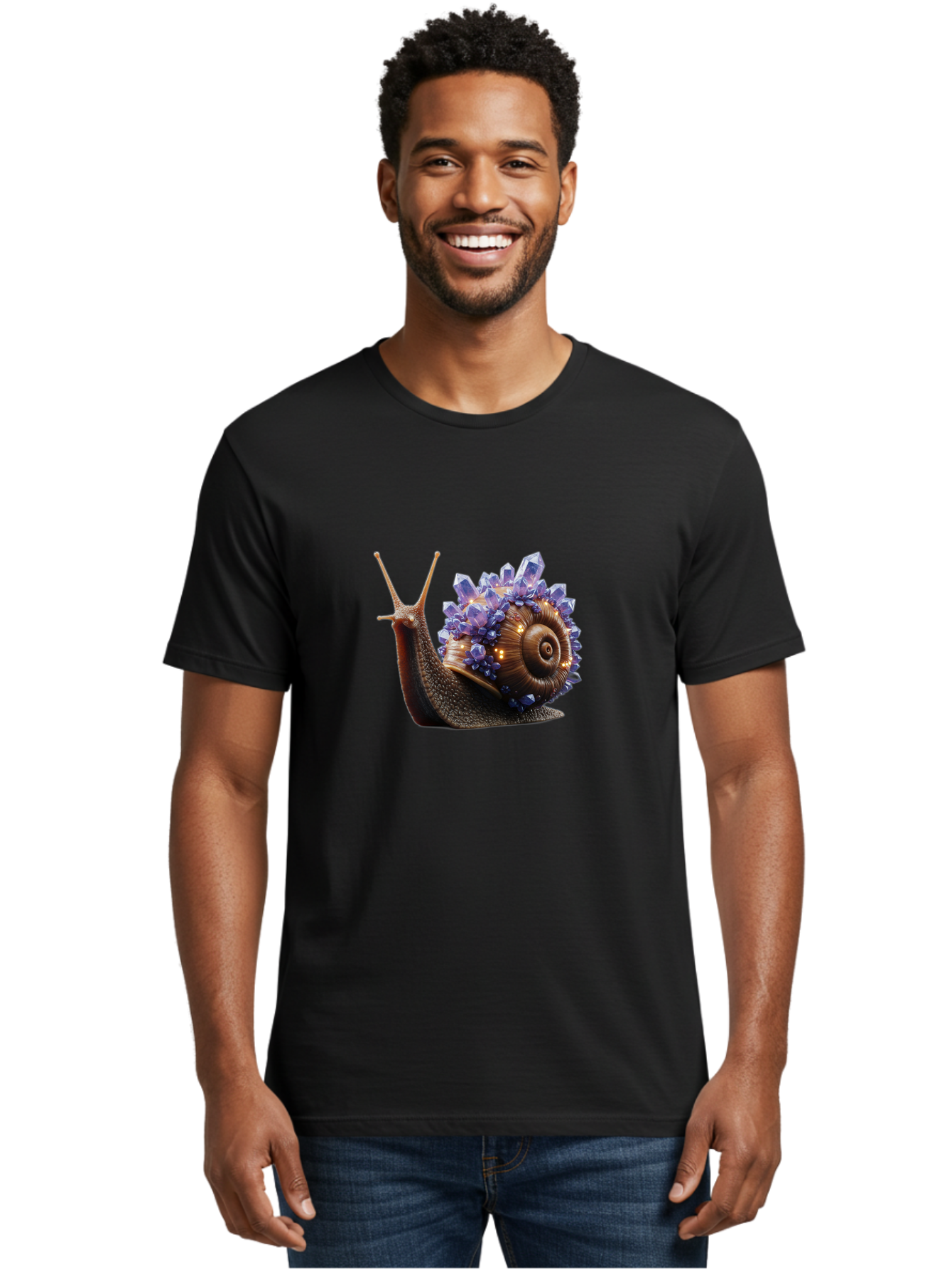 Snail-With-Crystals Men'S Graphic Tee, 100% Cotton, Comfortable Casual Summer Wear, Machine Washable, Vintage Camera, Old Camera, Antique Camera, Black Camera, Classic Photography, Photography Equipment, Nostalgic Device, Film Camera, Bah136
