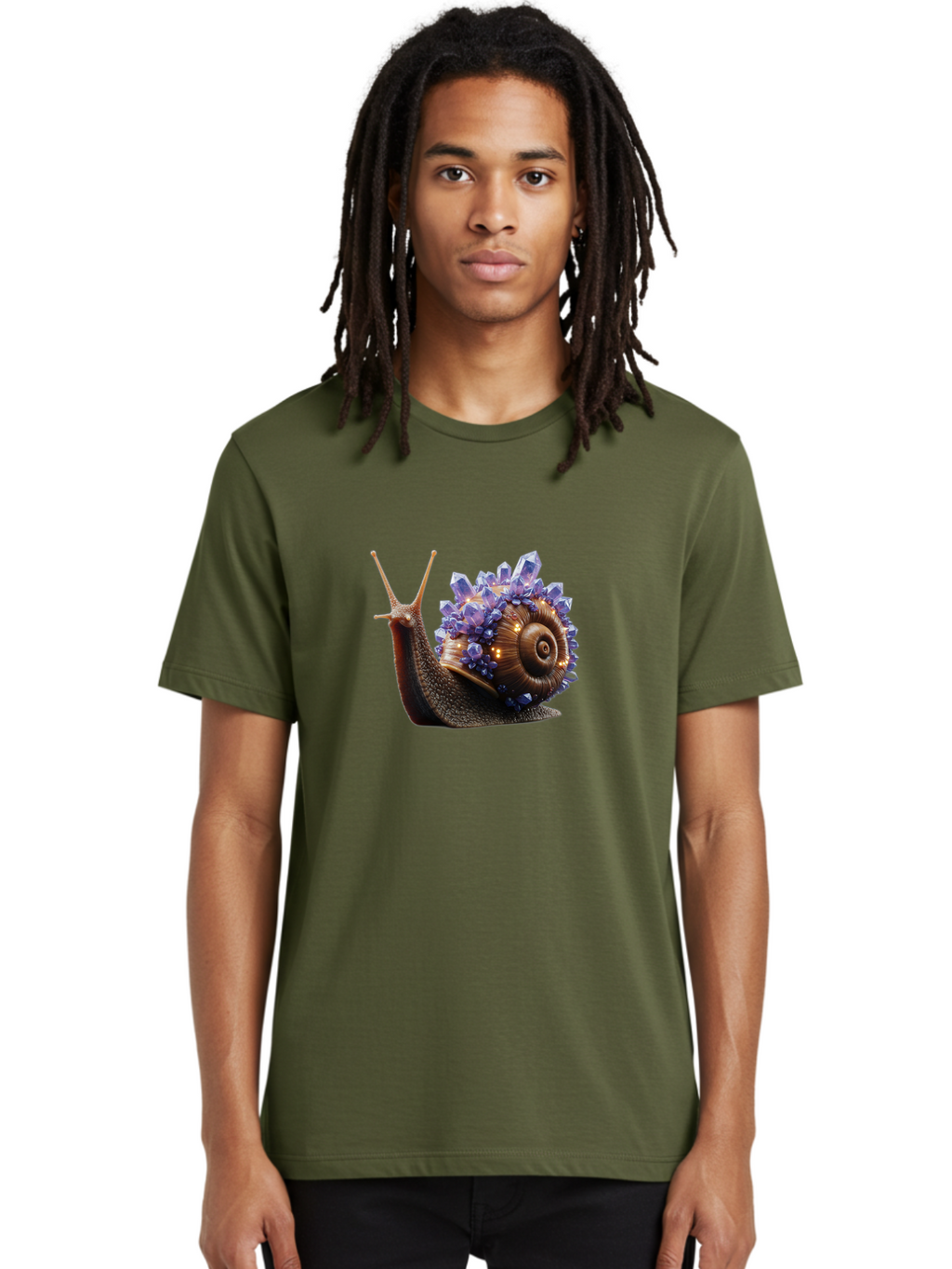 Snail-With-Crystals Men'S Graphic Tee, 100% Cotton, Comfortable Casual Summer Wear, Machine Washable, Vintage Camera, Old Camera, Antique Camera, Black Camera, Classic Photography, Photography Equipment, Nostalgic Device, Film Camera, Bah136