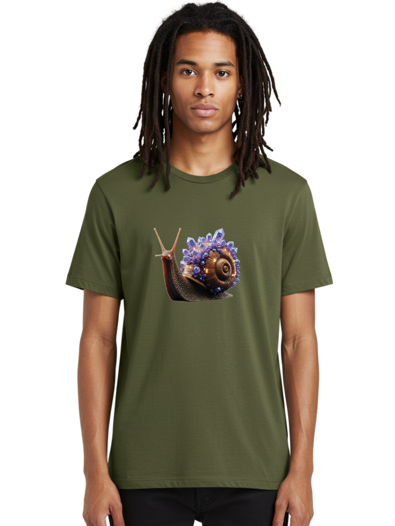 Snail-With-Crystals Men'S Graphic Tee, 100% Cotton, Comfortable Casual Summer Wear, Machine Washable, Vintage Camera, Old Camera, Antique Camera, Black Camera, Classic Photography, Photography Equipment, Nostalgic Device, Film Camera, Bah136
