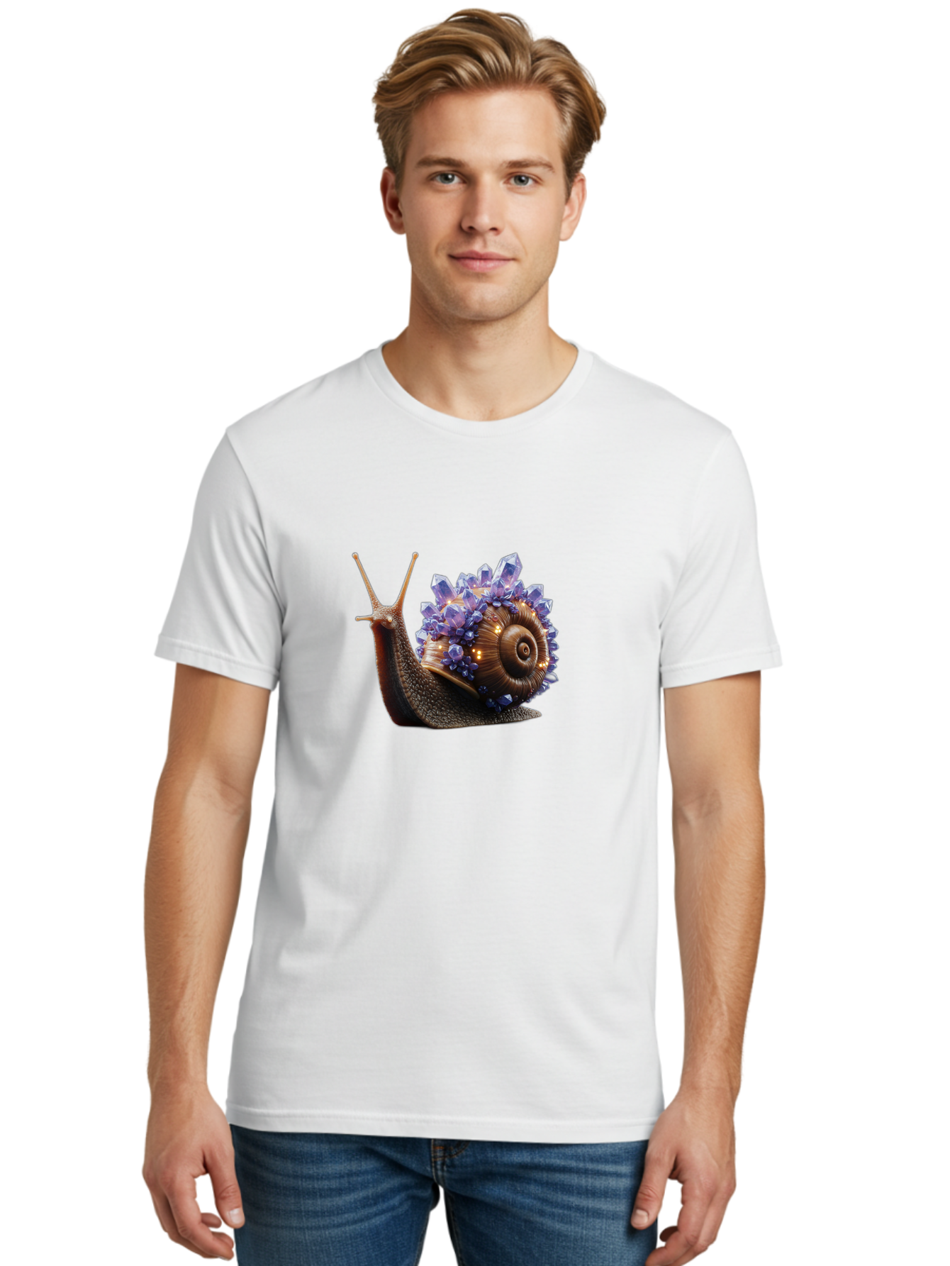 Snail-With-Crystals Men'S Graphic Tee, 100% Cotton, Comfortable Casual Summer Wear, Machine Washable, Vintage Camera, Old Camera, Antique Camera, Black Camera, Classic Photography, Photography Equipment, Nostalgic Device, Film Camera, Bah136