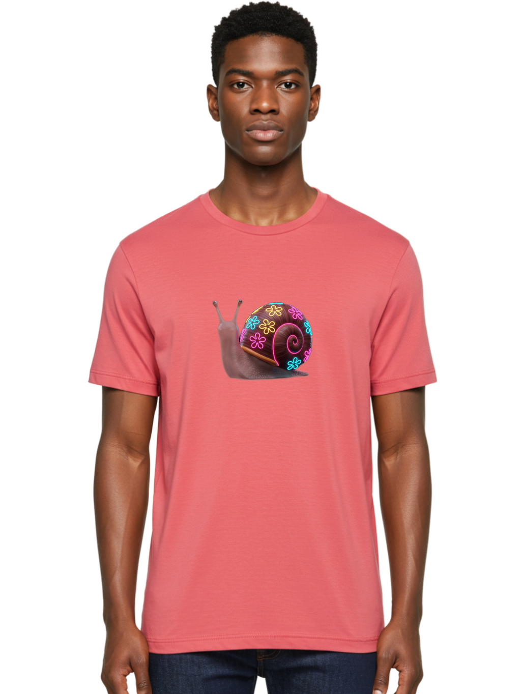 Snail-With-Floral-Shell Men'S Graphic Tee, 100% Cotton, Comfortable Casual Summer Wear, Machine Washable, Vintage Camera, Old Camera, Antique Camera, Black Camera, Classic Photography, Photography Equipment, Nostalgic Device, Film Camera, Bah138