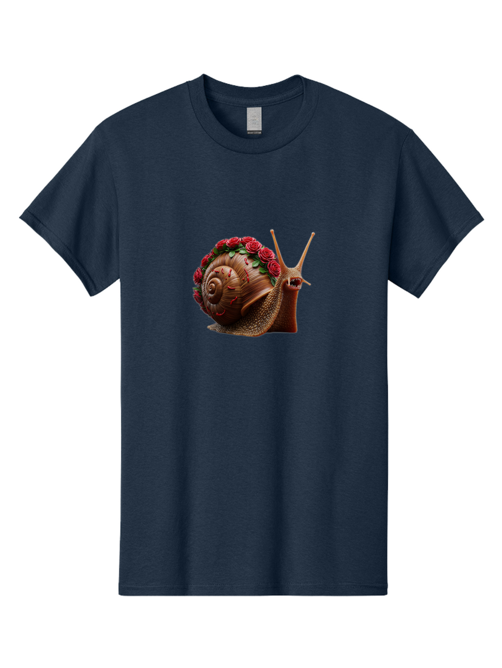 Snail-With-Roses-1 Men'S Graphic Tee, 100% Cotton, Comfortable Casual Summer Wear, Machine Washable, Vintage Camera, Old Camera, Antique Camera, Black Camera, Classic Photography, Photography Equipment, Nostalgic Device, Film Camera, Bah147