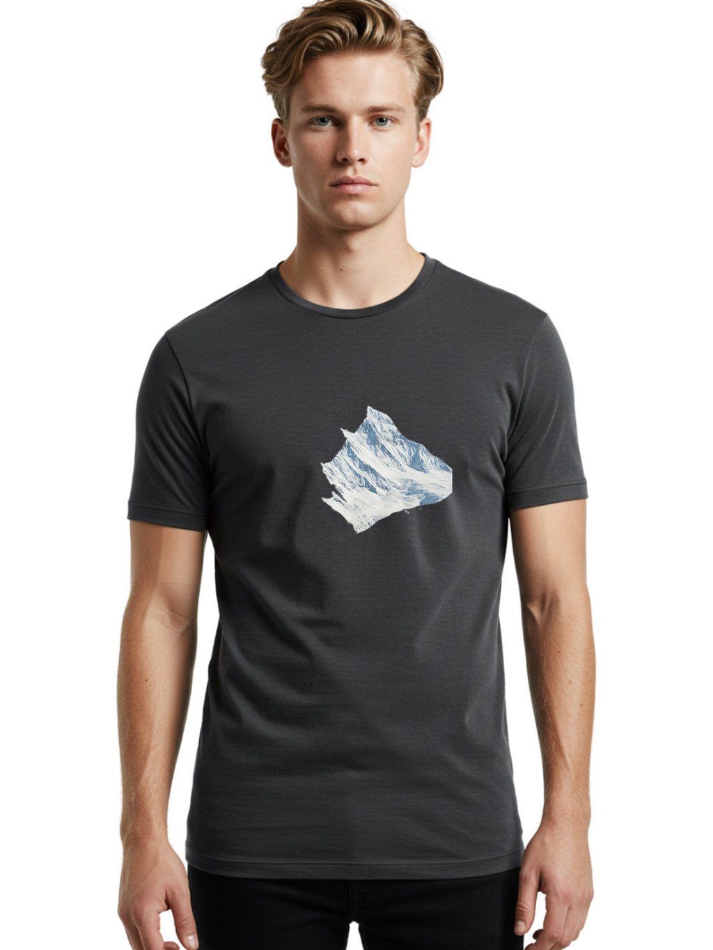Snowy-Mountain-Peak Men'S Graphic Tee, 100% Cotton, Comfortable Casual Summer Wear, Machine Washable, Vintage Camera, Old Camera, Antique Camera, Black Camera, Classic Photography, Photography Equipment, Nostalgic Device, Film Camera, Bah153