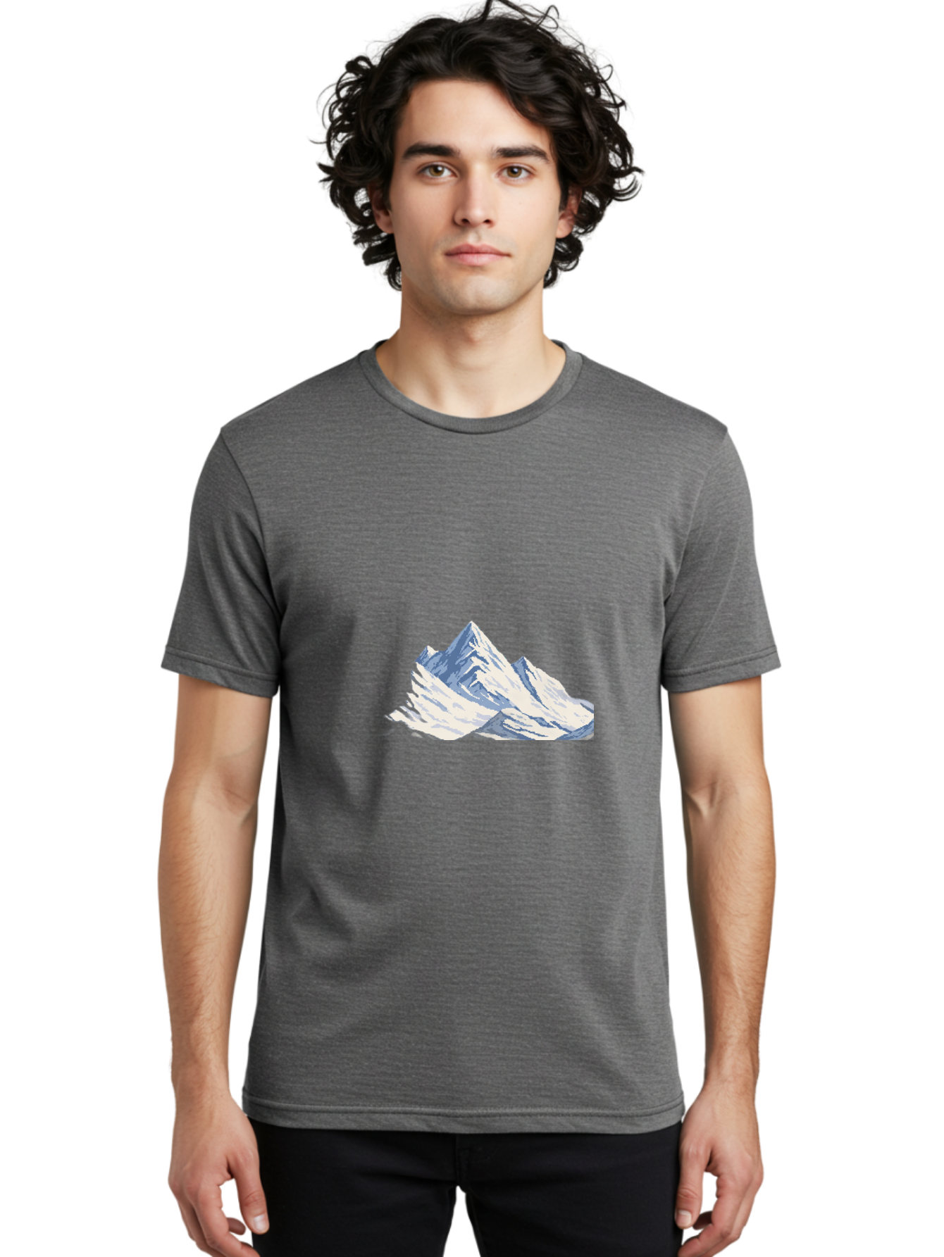 Snowy-Mountain-Peaks-1 Men'S Graphic Tee, 100% Cotton, Comfortable Casual Summer Wear, Machine Washable, Vintage Camera, Old Camera, Antique Camera, Black Camera, Classic Photography, Photography Equipment, Nostalgic Device, Film Camera, Bah154